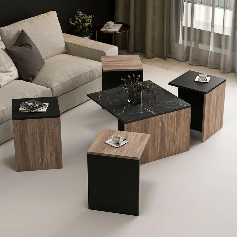 Ruvik Nesting Table In Wenge Finish - Febonic Living