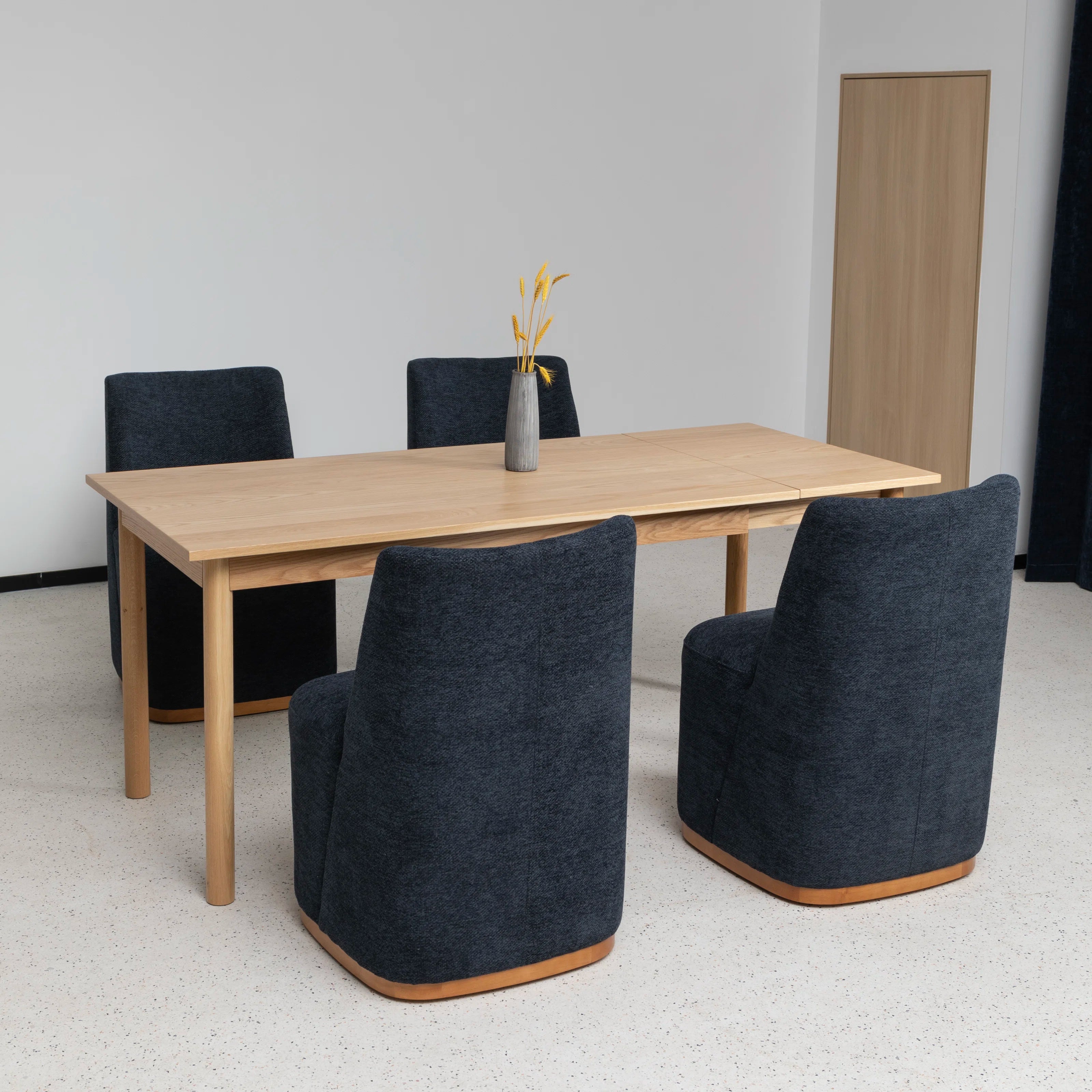 Borik Fabric Dining Chair In Blue Colour (Set of 4)