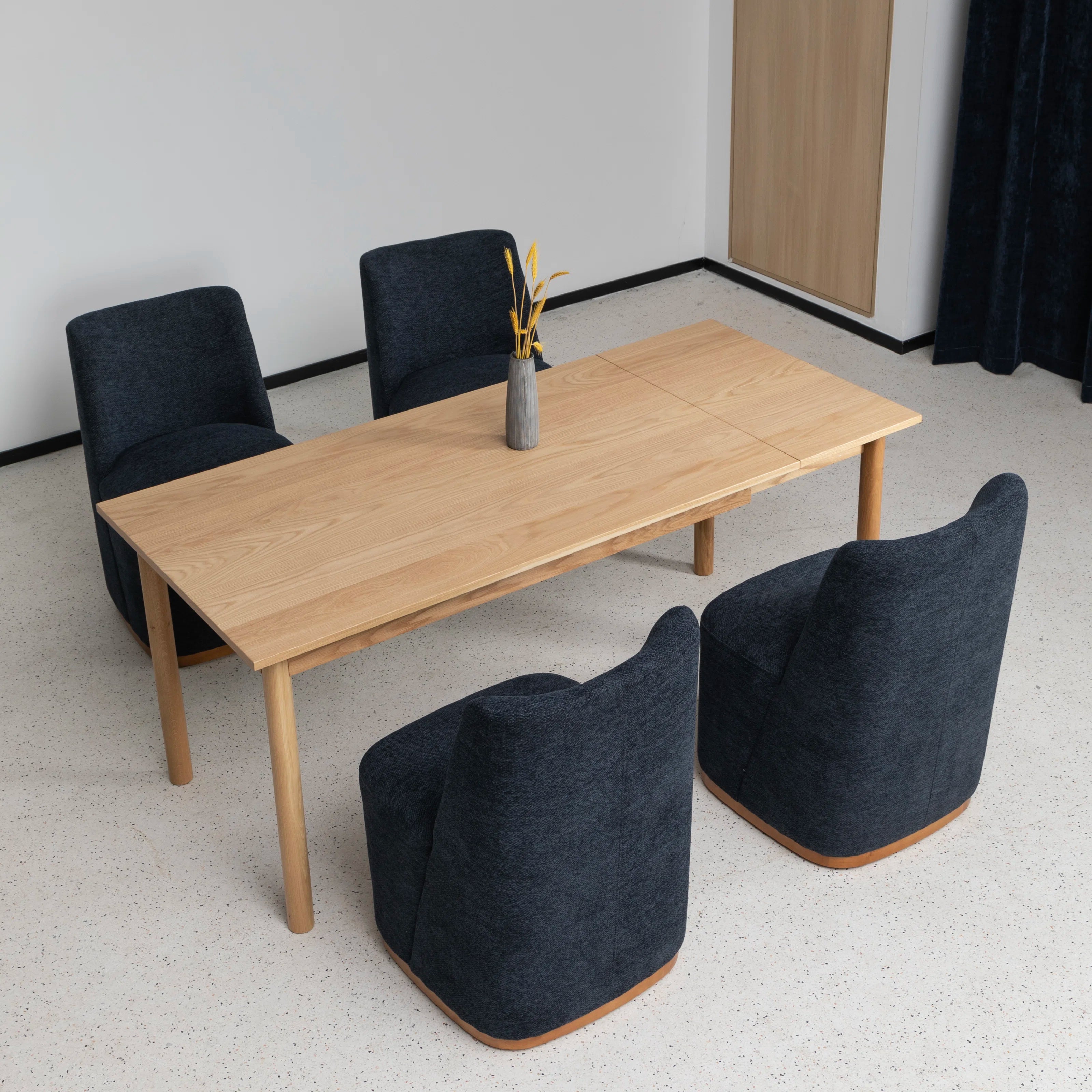 Borik Fabric Dining Chair In Blue Colour (Set of 4)