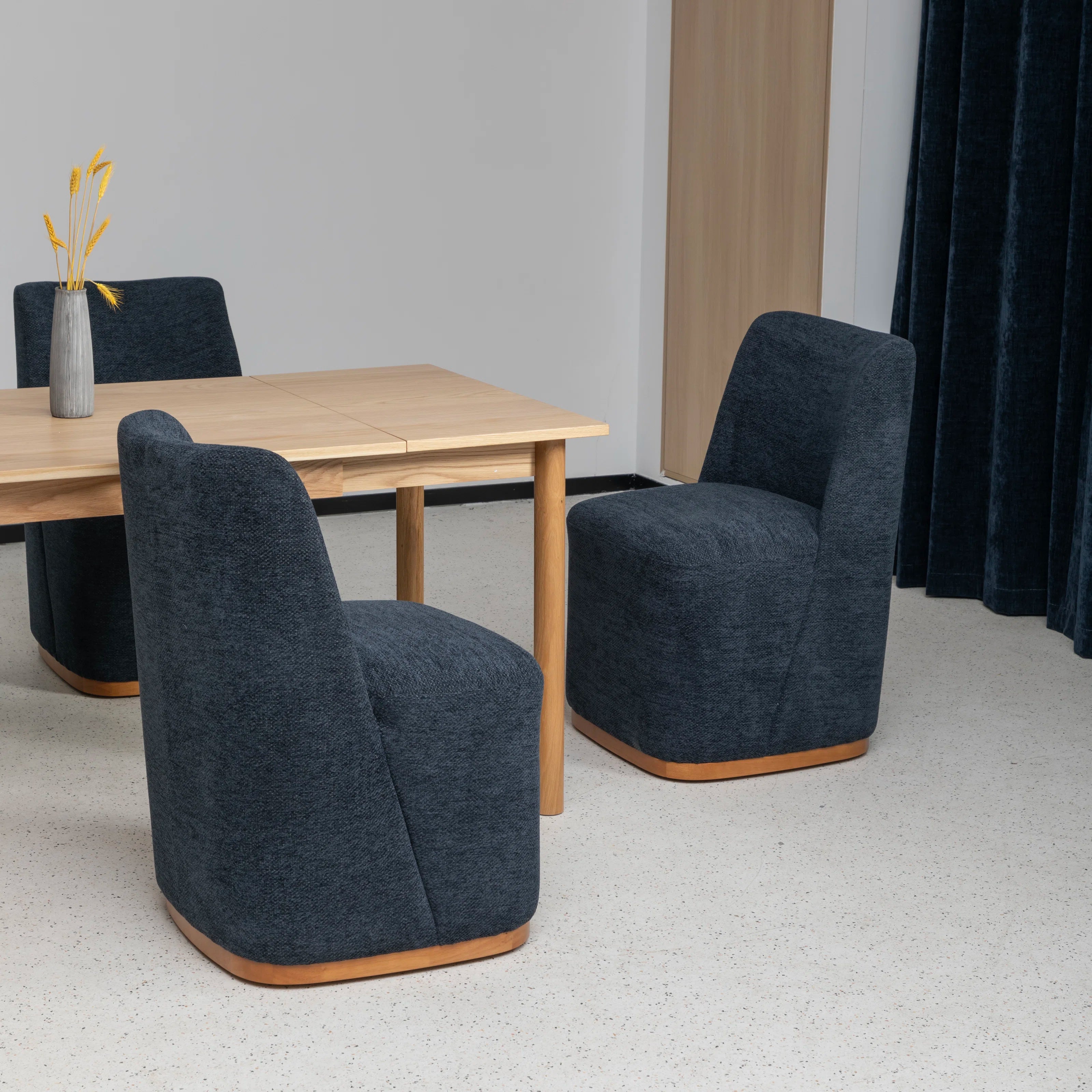 Borik Fabric Dining Chair In Blue Colour (Set of 4)