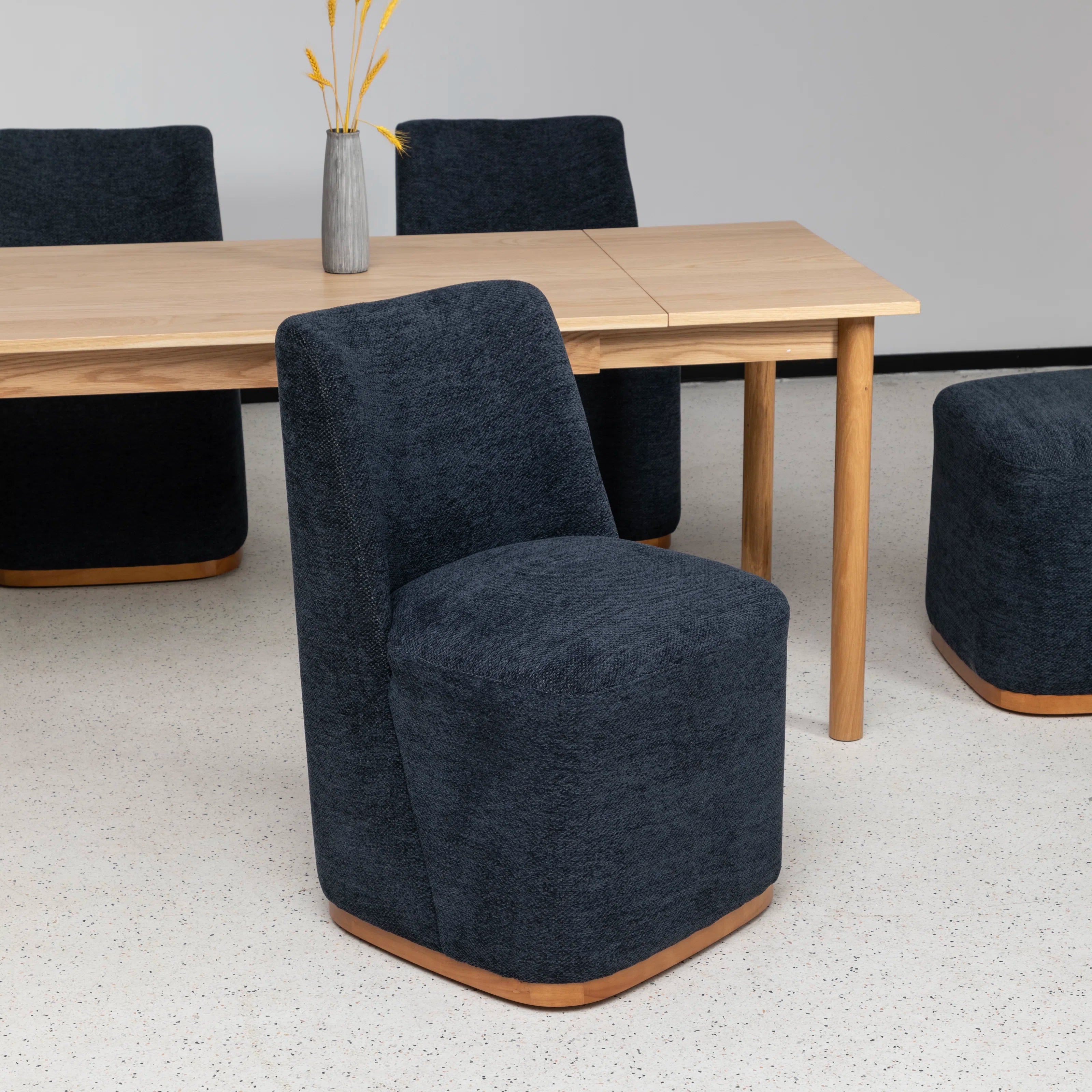 Borik Fabric Dining Chair In Blue Colour (Set of 4)