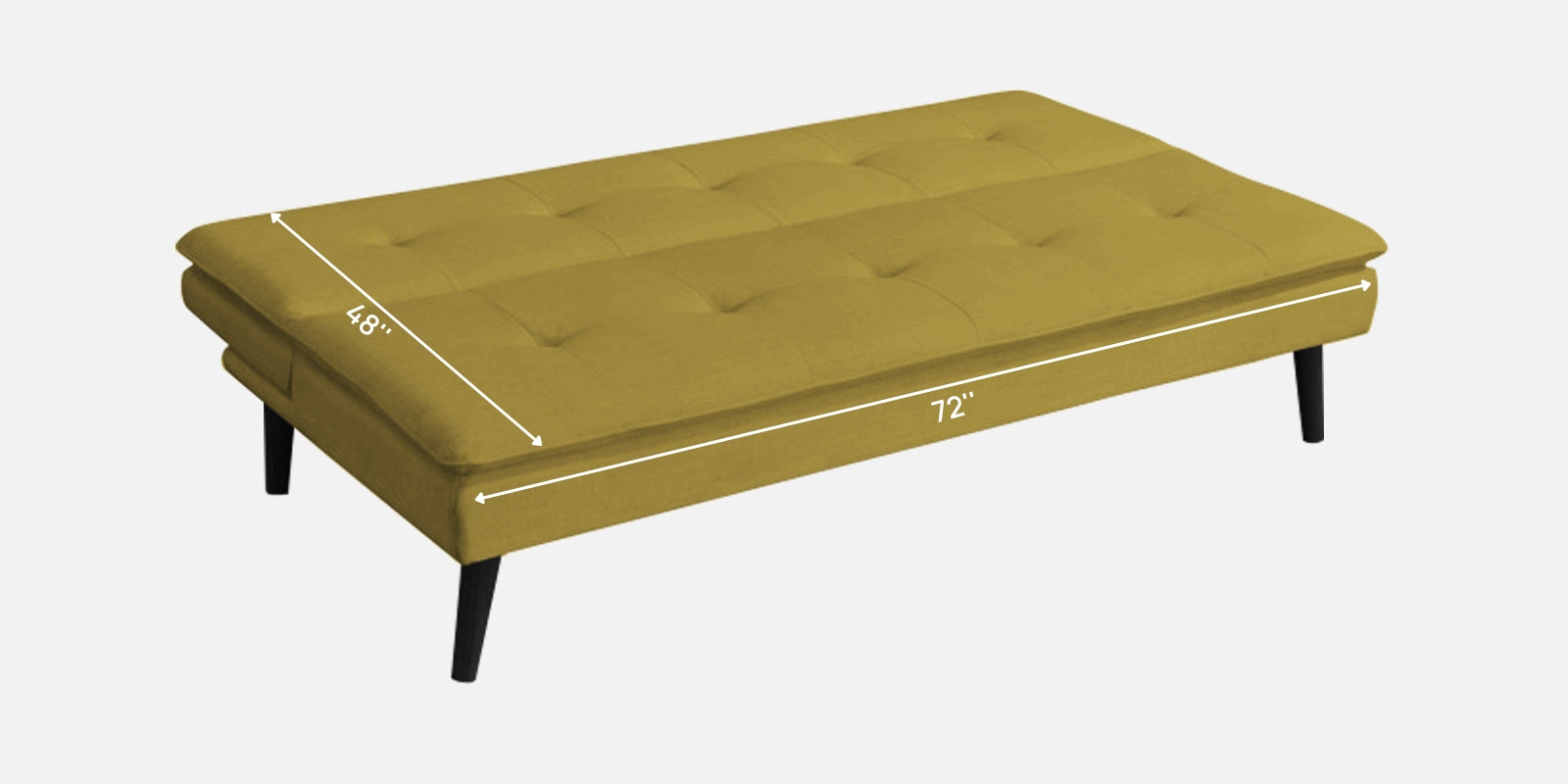 Toner Fabric 3 Seater Convertible Sofa Cum Bed In Parrot Green Colour