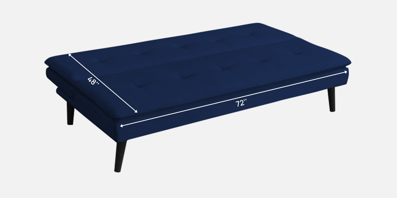 Toner Fabric 3 Seater Convertible Sofa Cum Bed In Royal Blue Colour