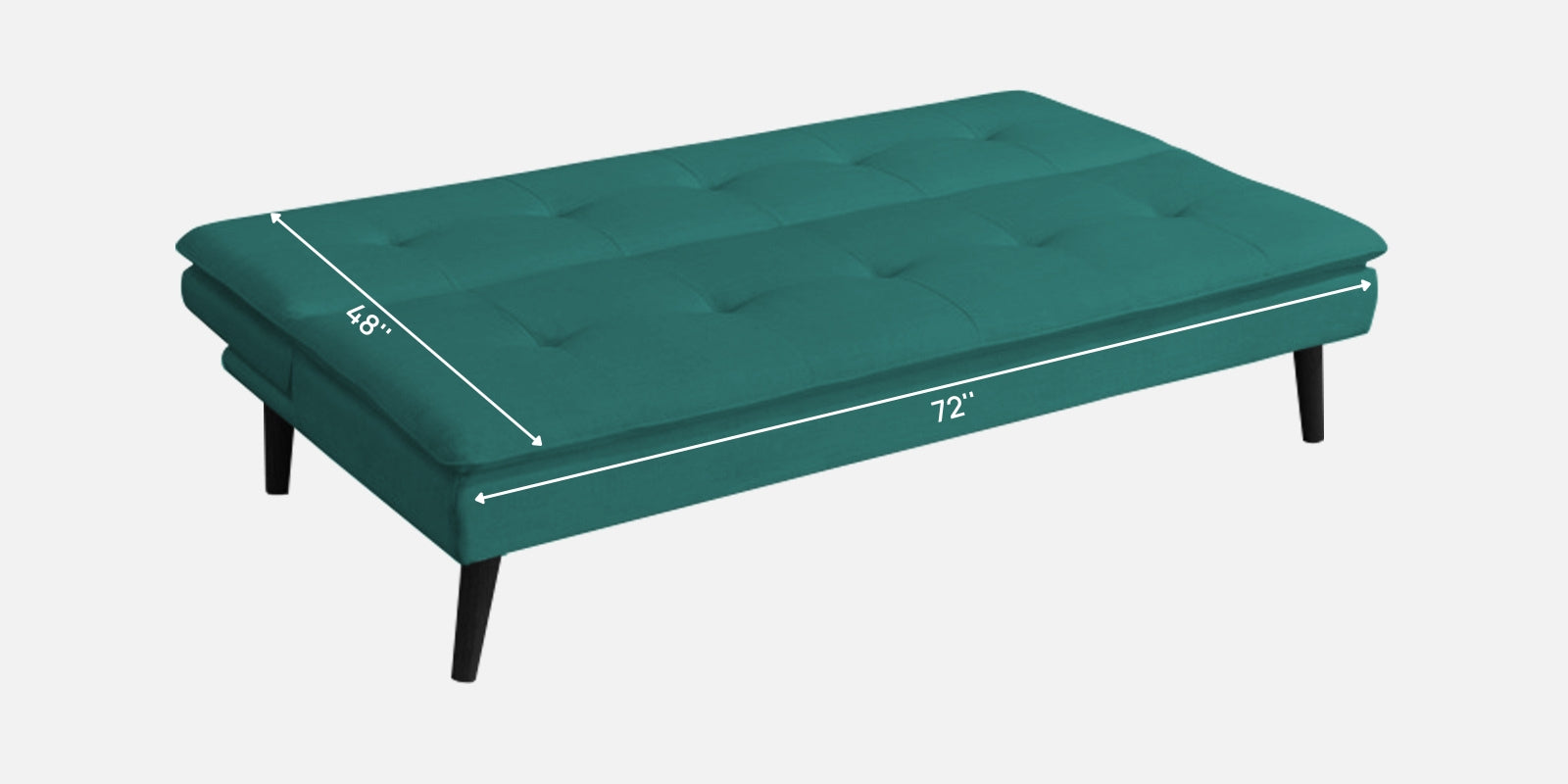 Toner Fabric 3 Seater Convertible Sofa Cum Bed In Sea Green Colour