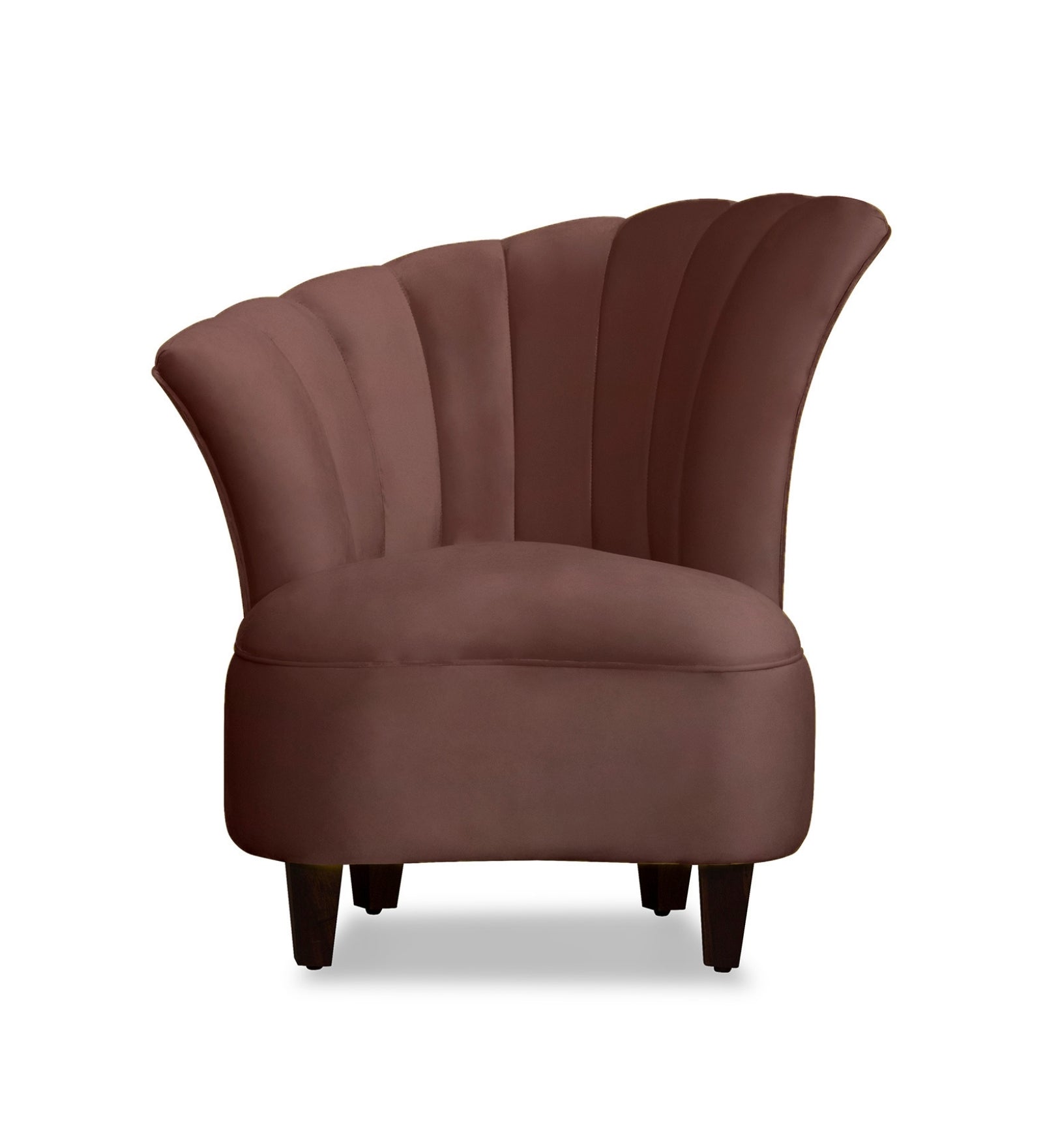 Davo Velvet Slipper Chair in Mocha Brown Colour - Febonic Living