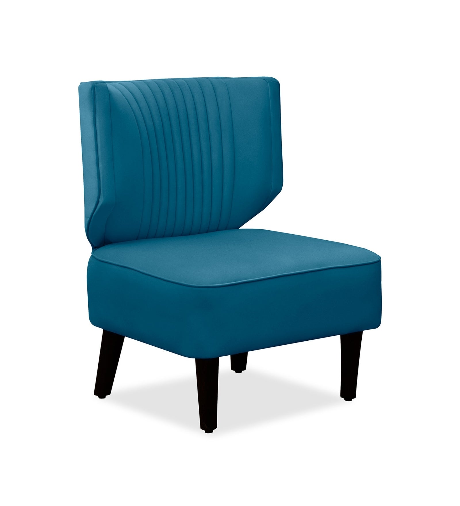 Robby Velvet Slipper Chair in Aqua Blue Colour - Febonic Living