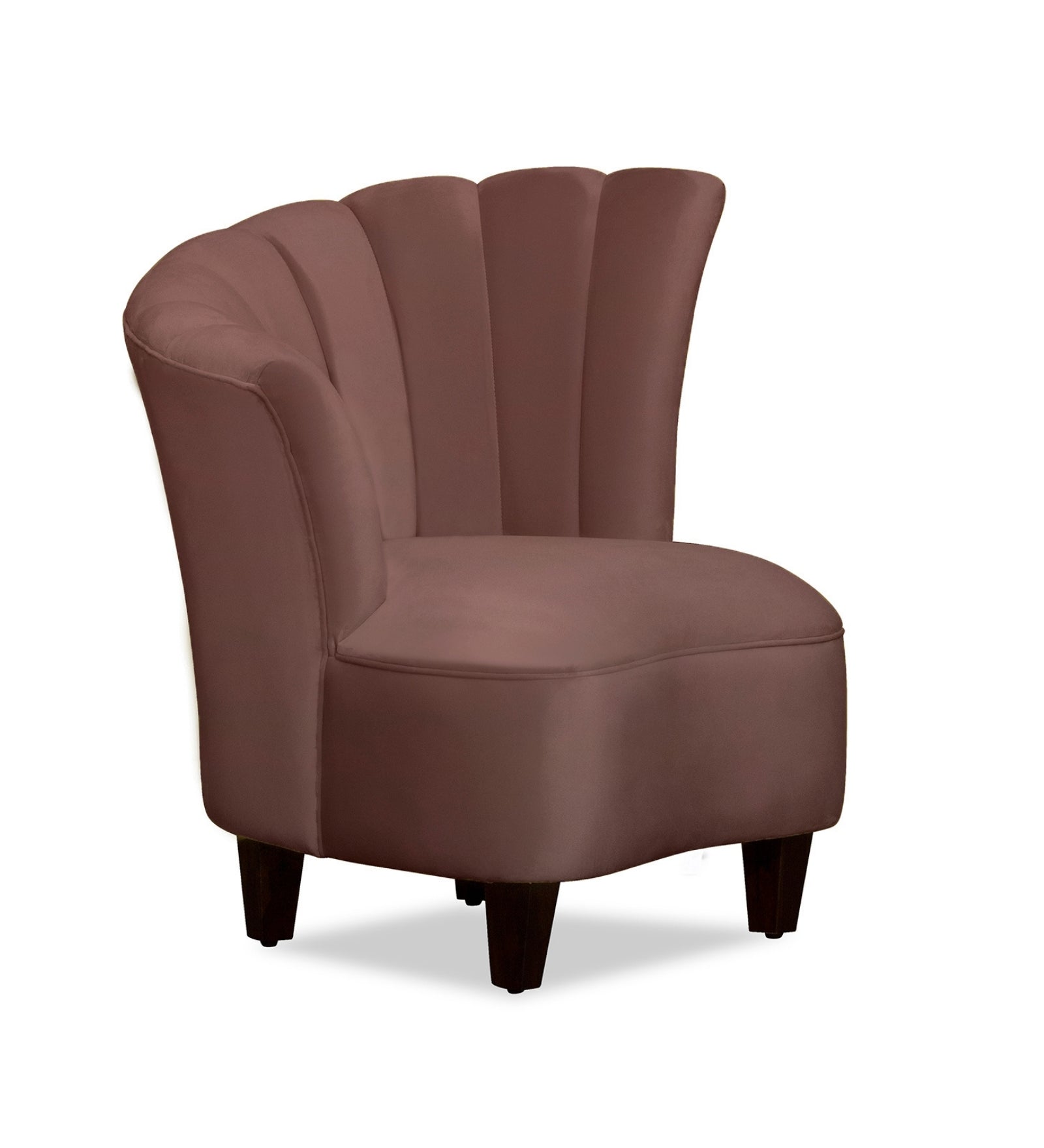 Davo Velvet Slipper Chair in Mocha Brown Colour - Febonic Living