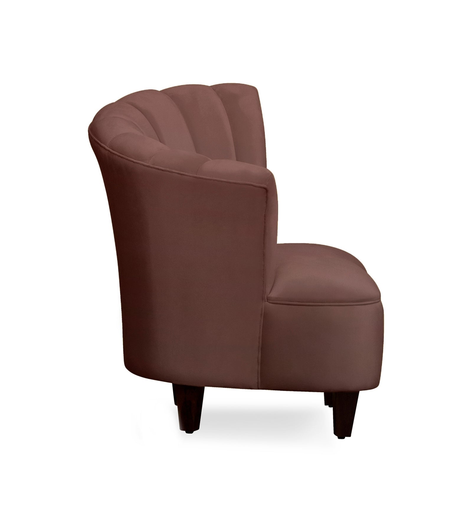 Davo Velvet Slipper Chair in Mocha Brown Colour - Febonic Living