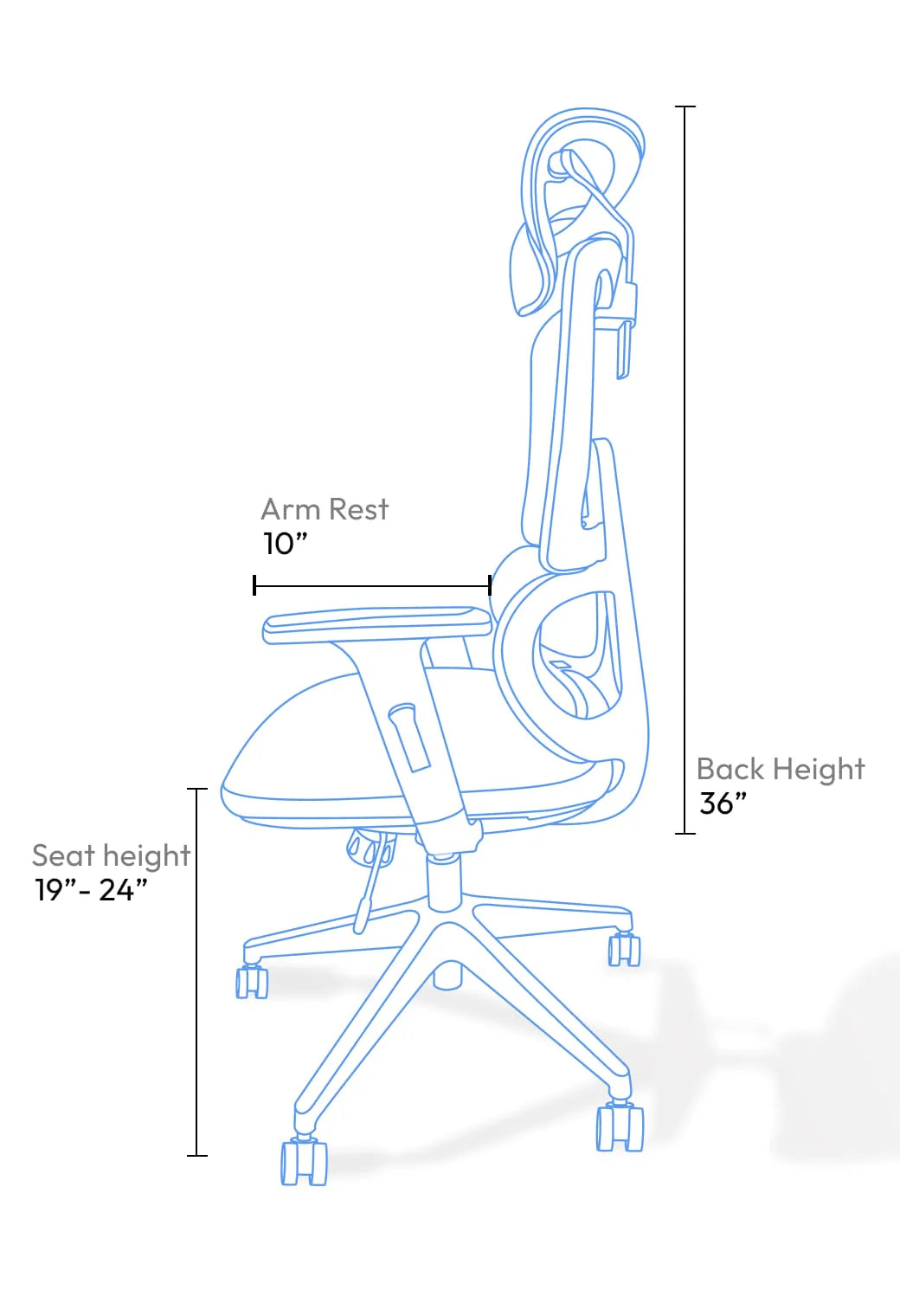 ERO Mesh Ergonomic Office Chair In Baba Black - Febonic Living