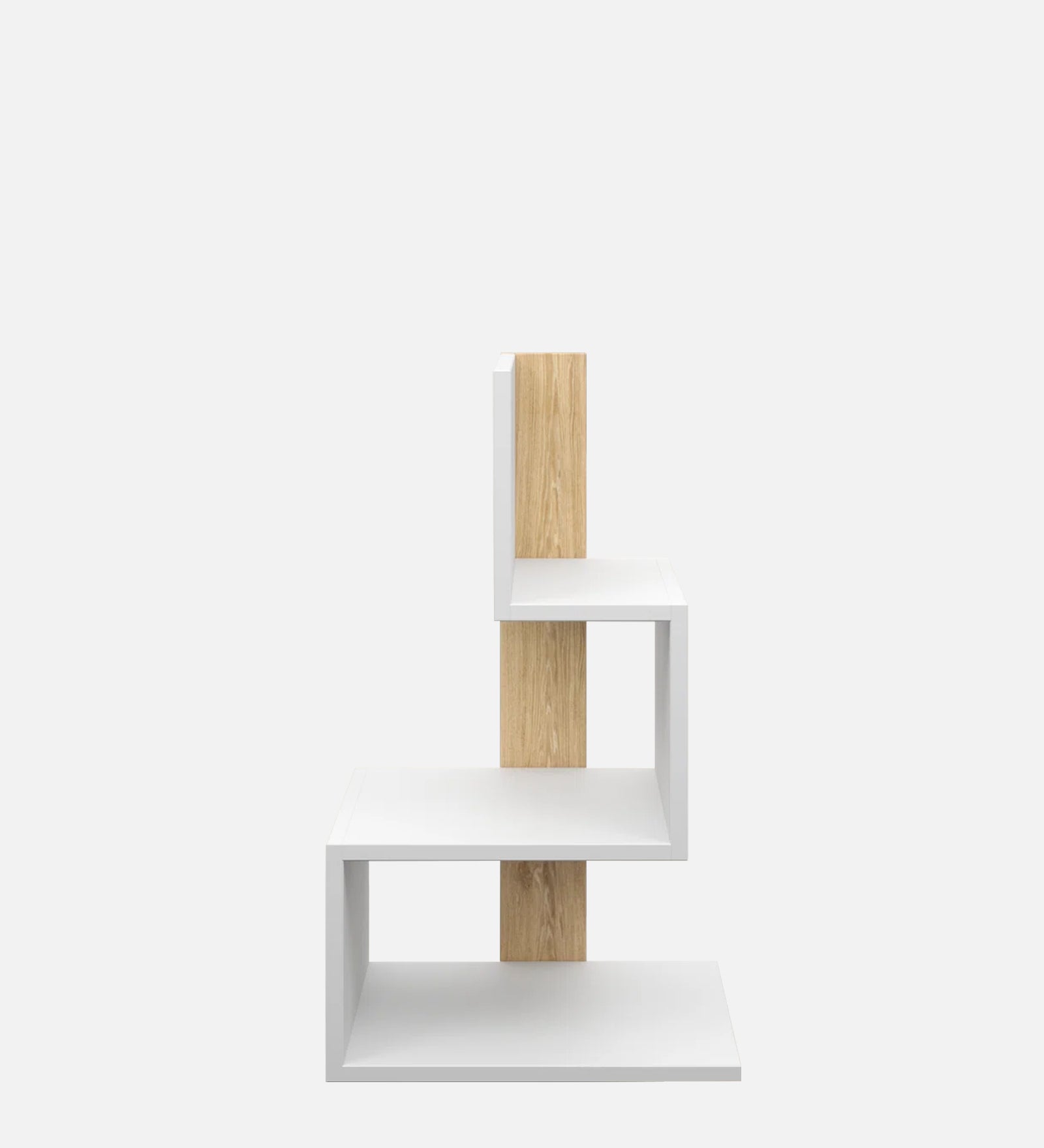 Soli Bedside Table In Frosty White And Oral Walnut Finish - Febonic Living