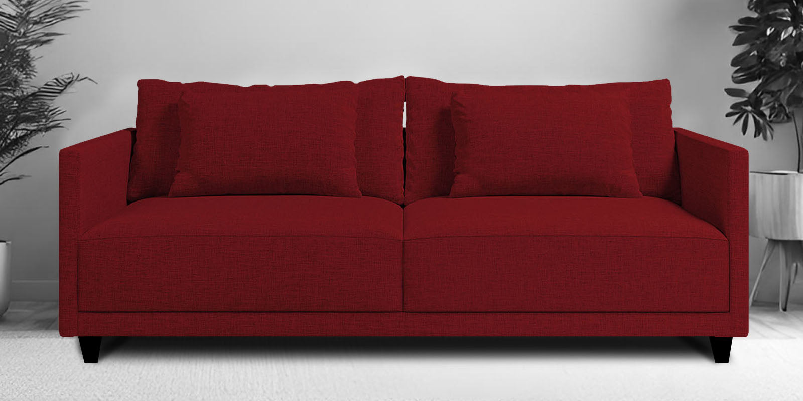 Kera Fabric 2 Seater Sofa In Blood Maroon Colour - Febonic Living