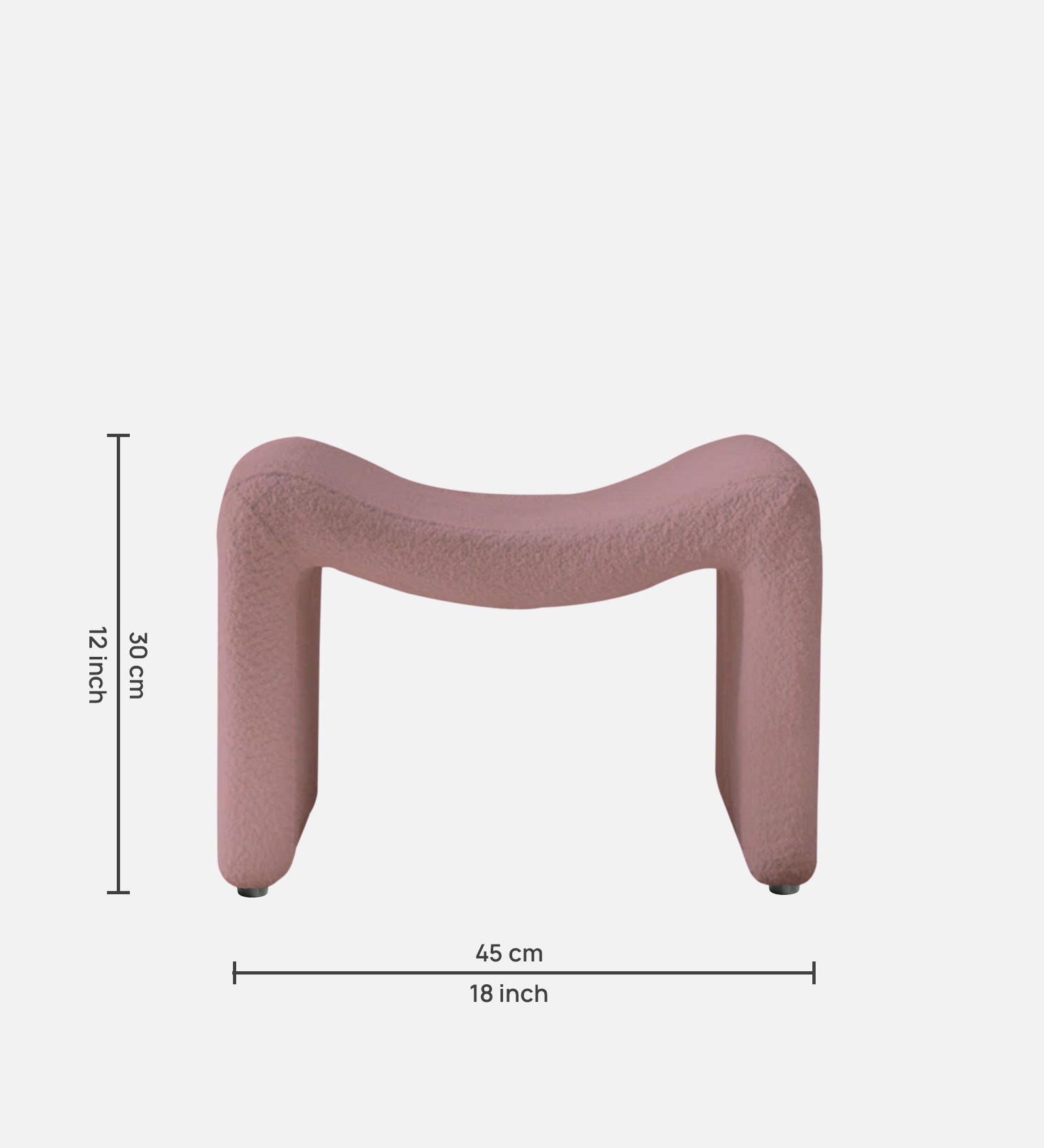 Olive Boucle Foot Stool In Basi Pinc Colour - Febonic Living