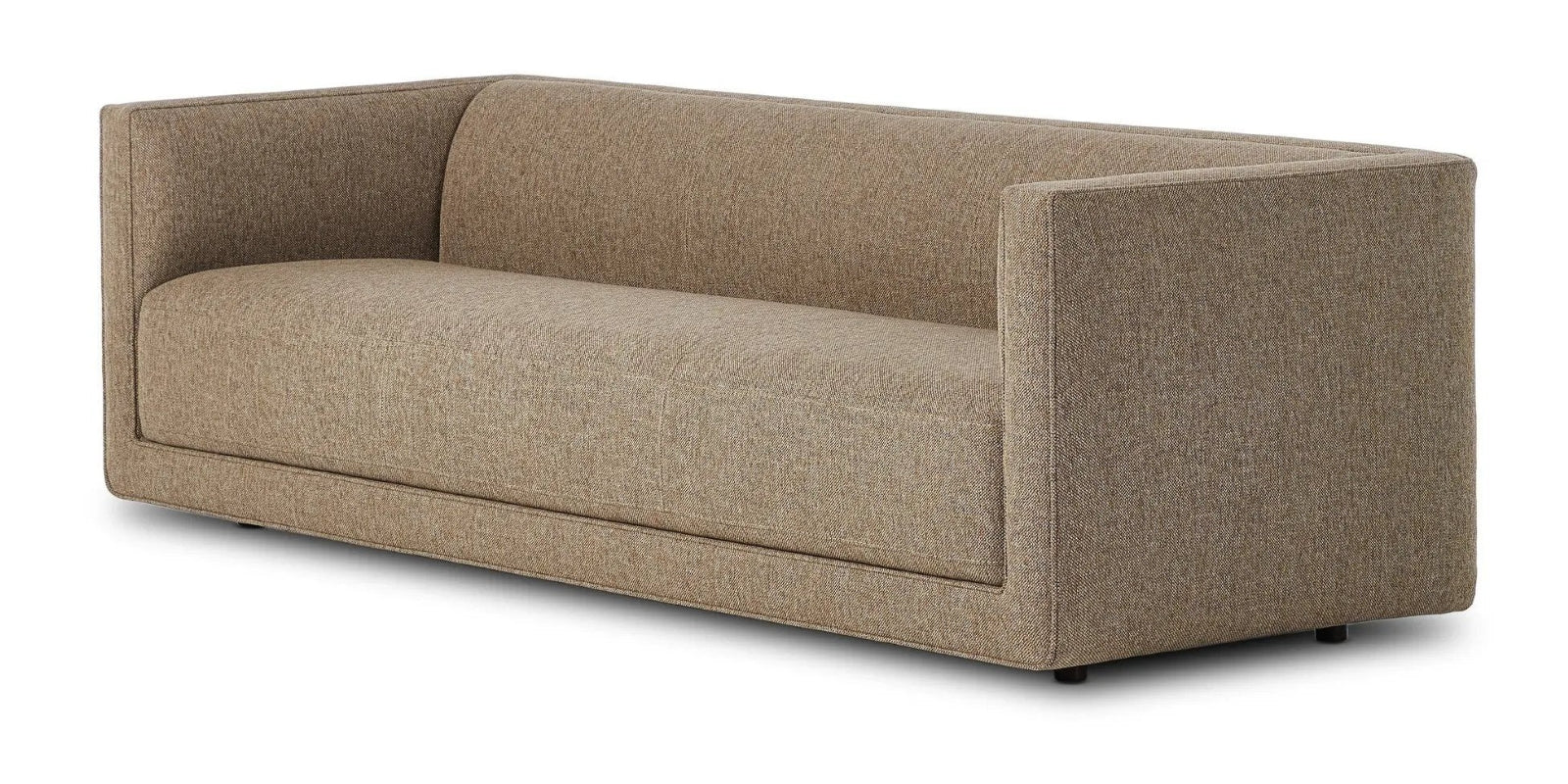 Castle Jute Fabric 3 Seater Sofa In Caspa Brown Colour - Febonic Living