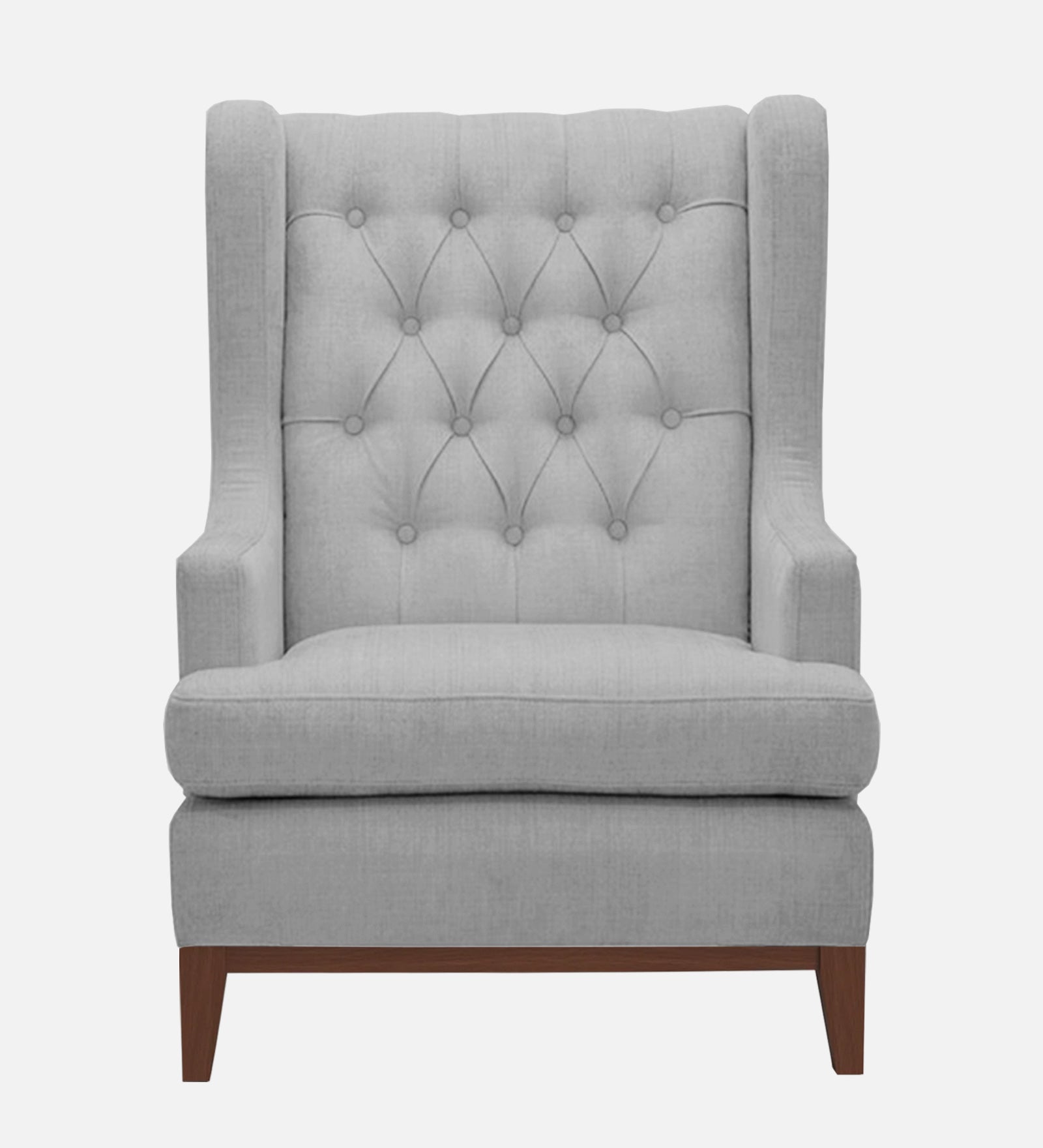 Panas Fabric Wing Chair In Lit Grey Colour - Febonic Living