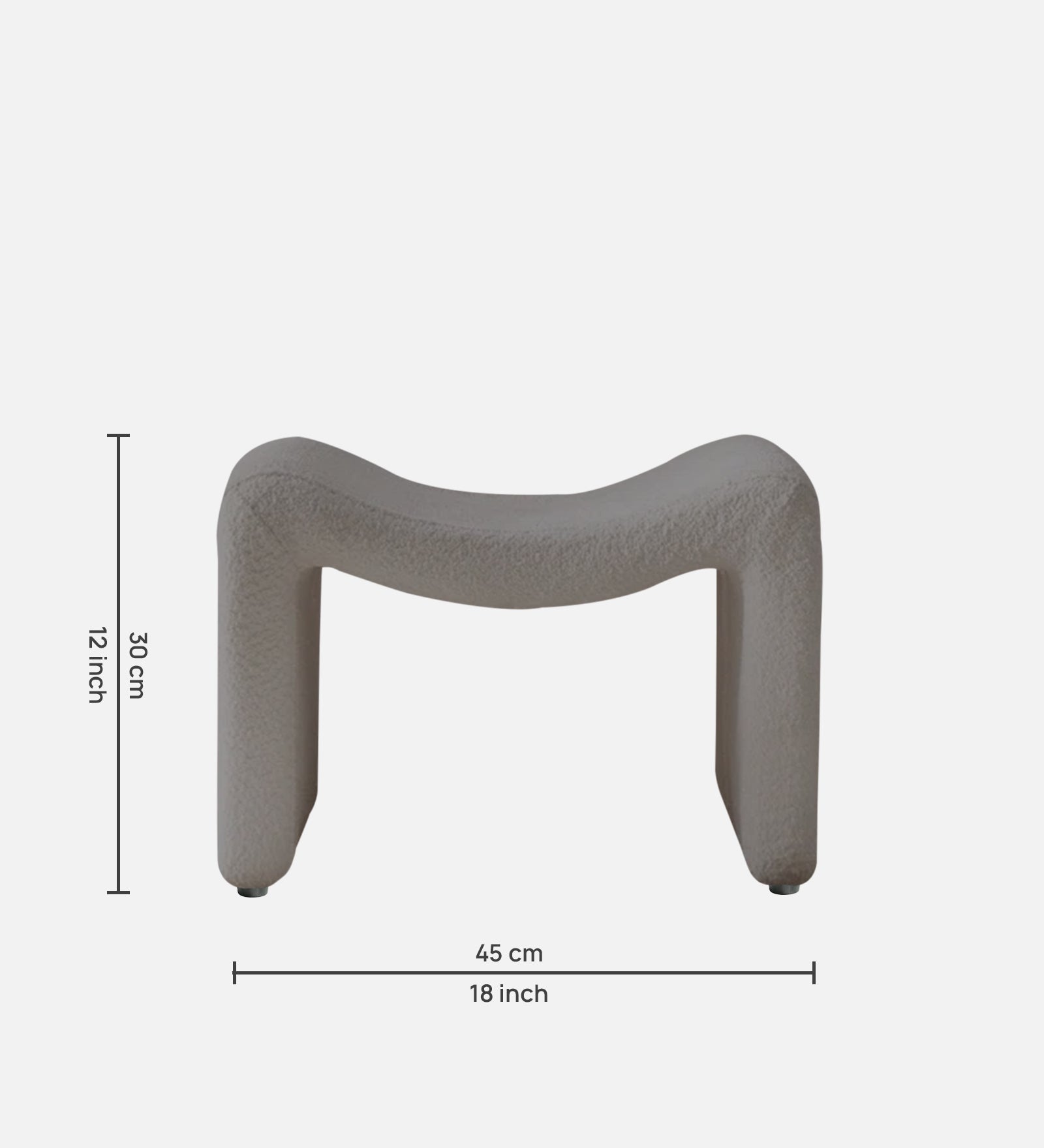 Olive Boucle Foot Stool In Swedan Gary Colour - Febonic Living