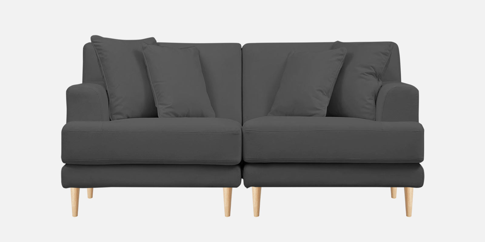 Woody Fabric 2 Seater Sofa In Dusky Grey Colour - Febonic Living