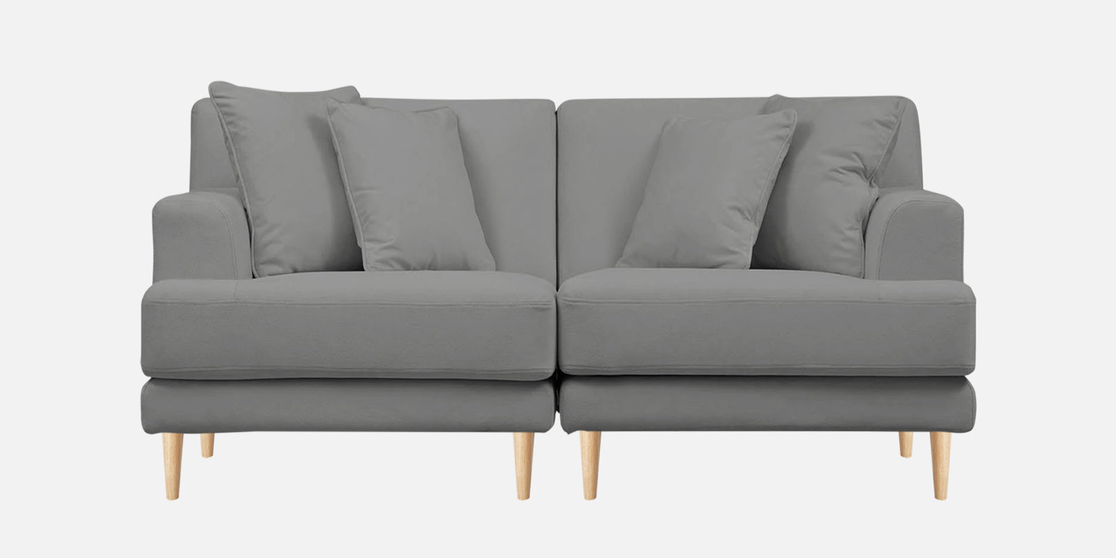 Woody Fabric 2 Seater Sofa In Smoke Grey Colour - Febonic Living