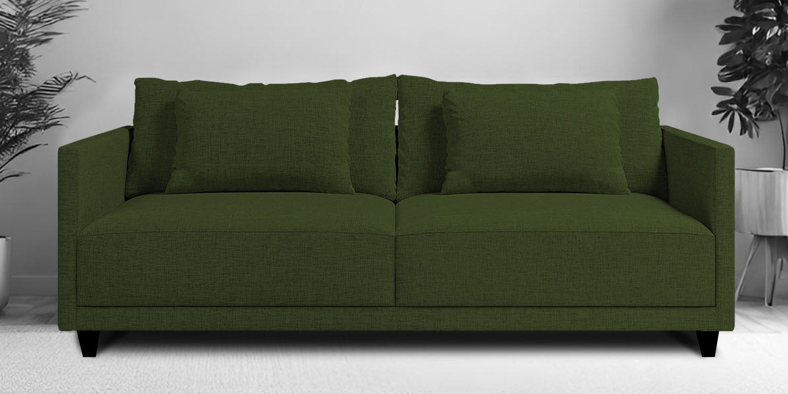 Kera Fabric 2 Seater Sofa In Olive Green Colour - Febonic Living