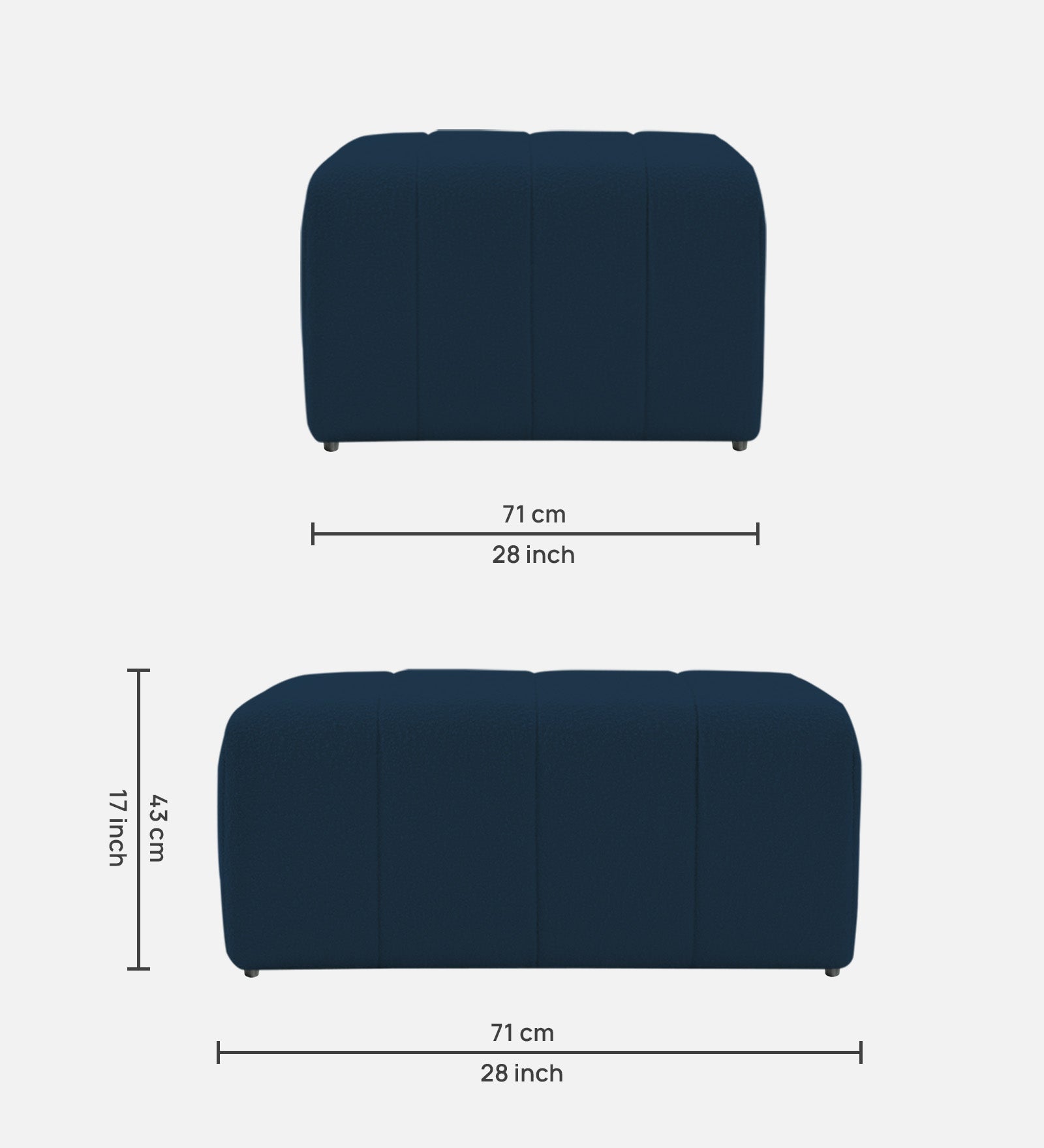 Lark Boucle Bench In Danim Blue Colour - Febonic Living