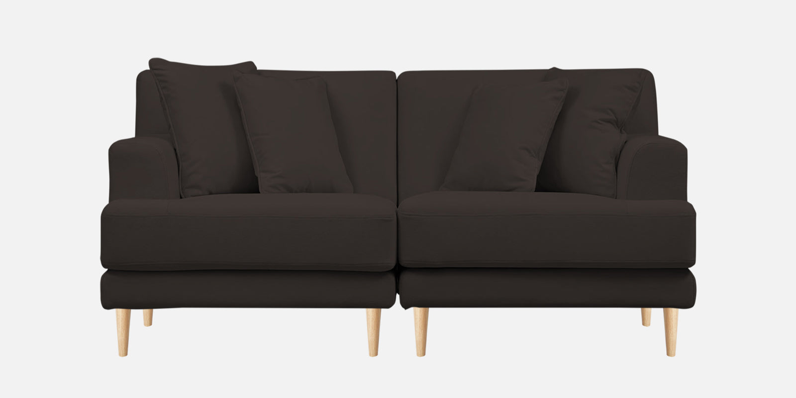 Woody Fabric 2 Seater Sofa In Coal Brown Colour - Febonic Living