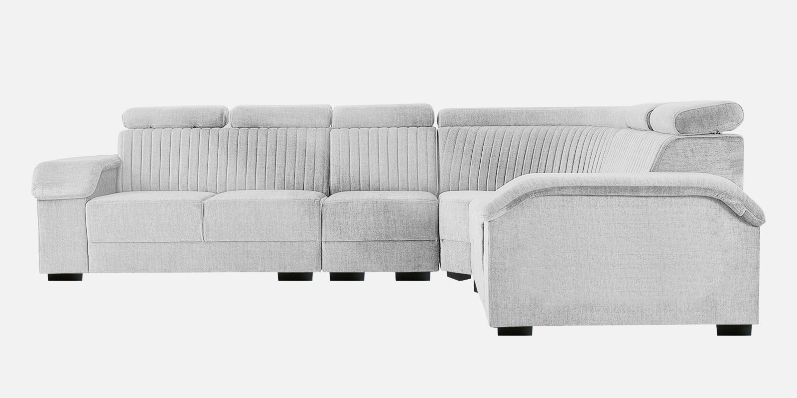 Draco Fabric 6 Seater Corner Sofa In Lit Grey Colour - Febonic Living