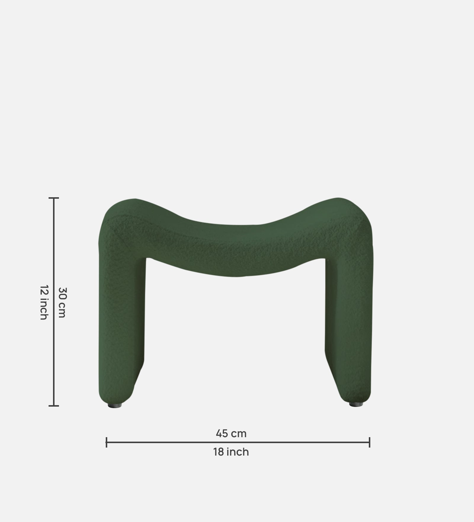 Olive Boucle Foot Stool In Bottle Green Colour - Febonic Living