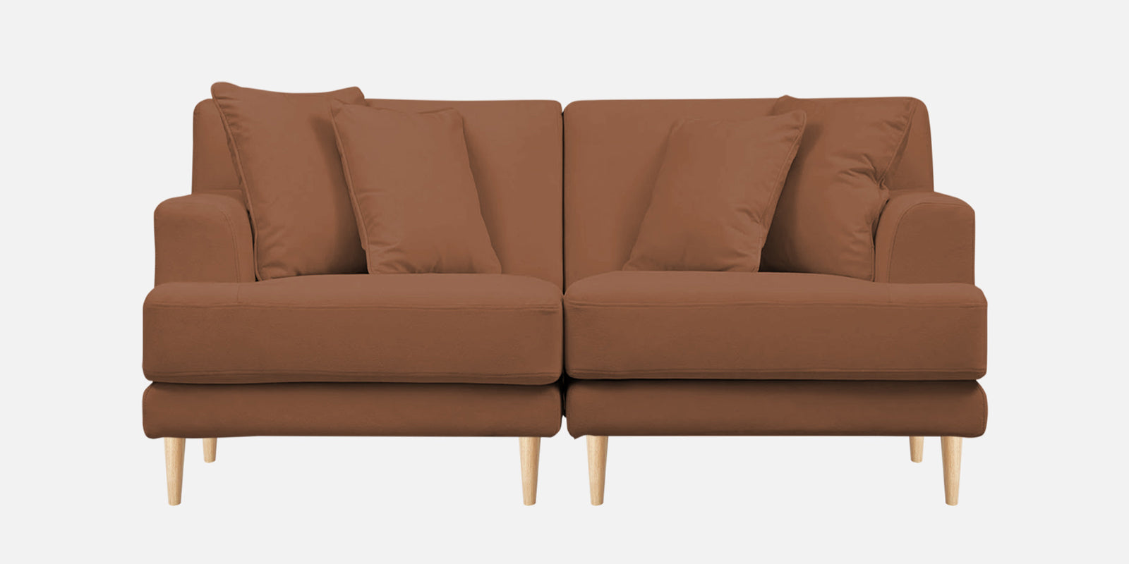 Woody Fabric 2 Seater Sofa In Caramel Beige Colour - Febonic Living
