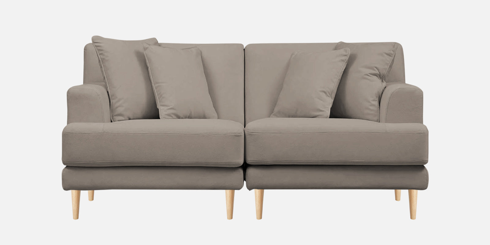 Woody Fabric 2 Seater Sofa In Oat Beige Colour - Febonic Living