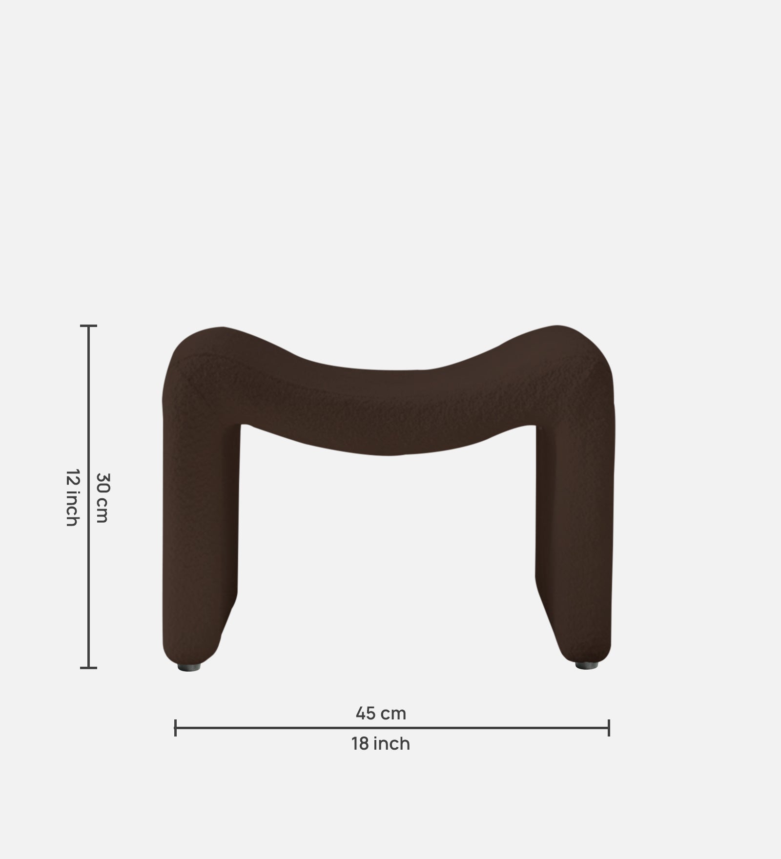 Olive Boucle Foot Stool In Bringo Brown Colour - Febonic Living