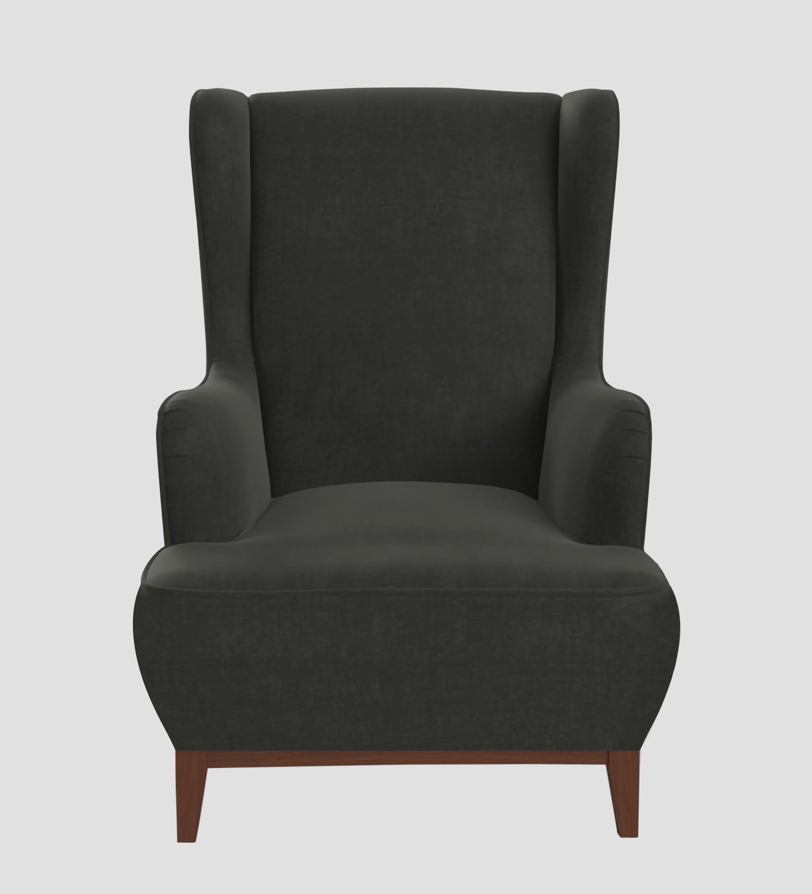 Suri Velvet Wing Chair In Hory Grey Colour - Febonic Living