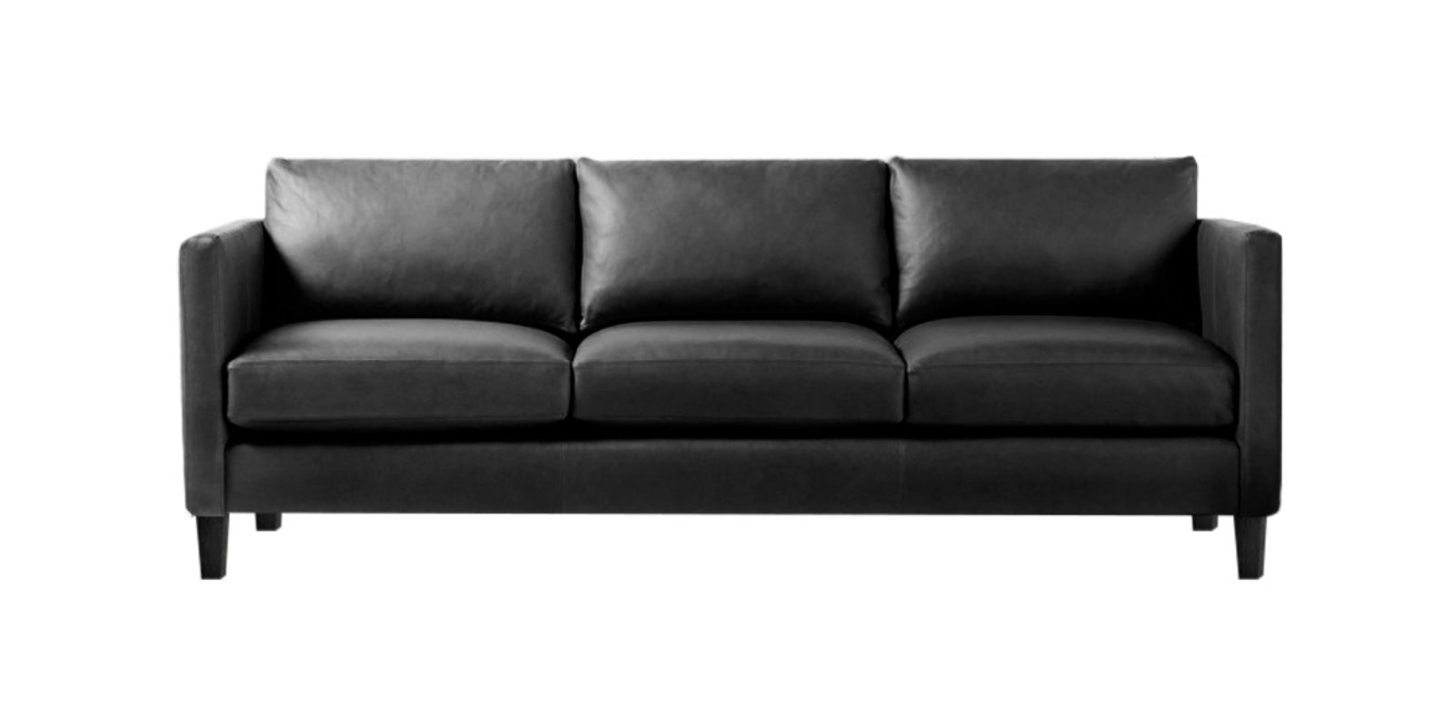Livi Leatherette 3 Seater Sofa In Lama Black Colour - Febonic Living