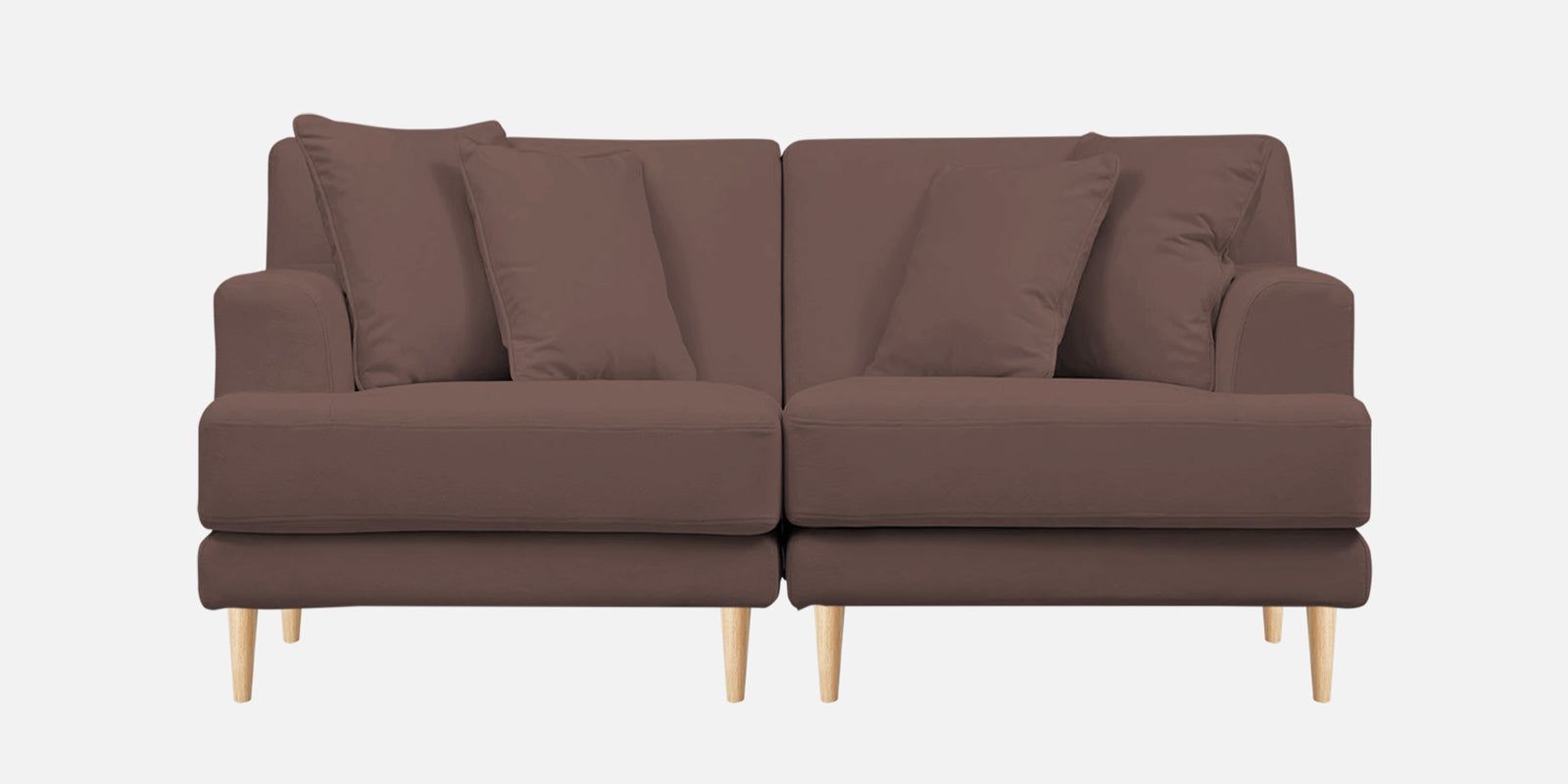 Woody Fabric 2 Seater Sofa In Berry Wine Colour - Febonic Living