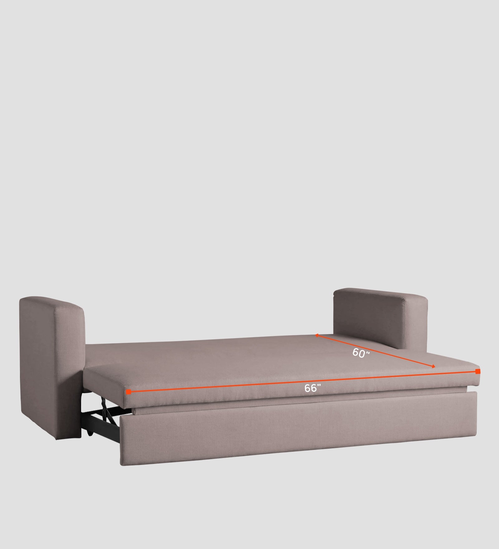 Tosy Fabric 3 Seater Pull Out Sofa Cum Bed In Almond Beige Colour - Febonic Living