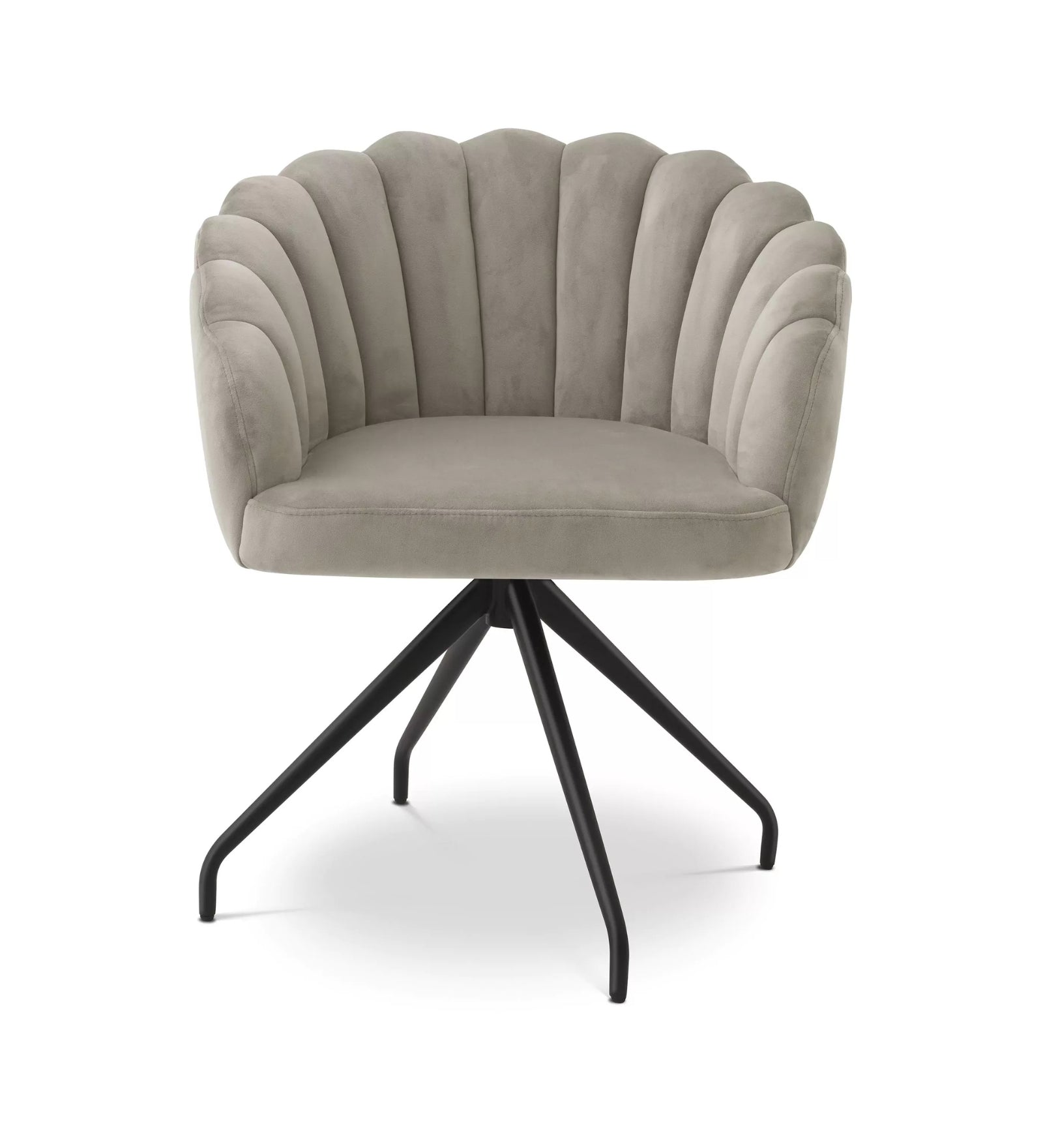 Bruno Velvet Swivel Chair In Cream Beige Colour - Febonic Living