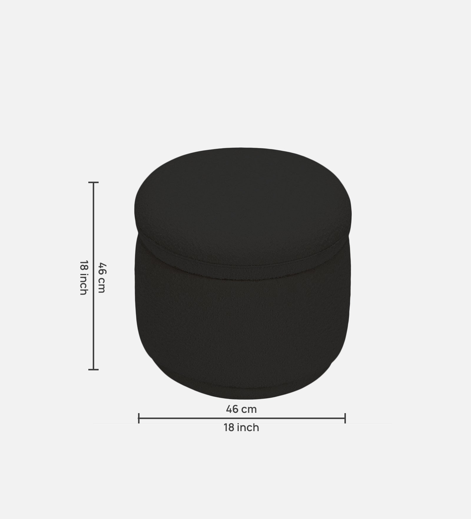 Noki Boucle Fabric Ottoman In Cloud Grey Colour With Storage - Febonic Living
