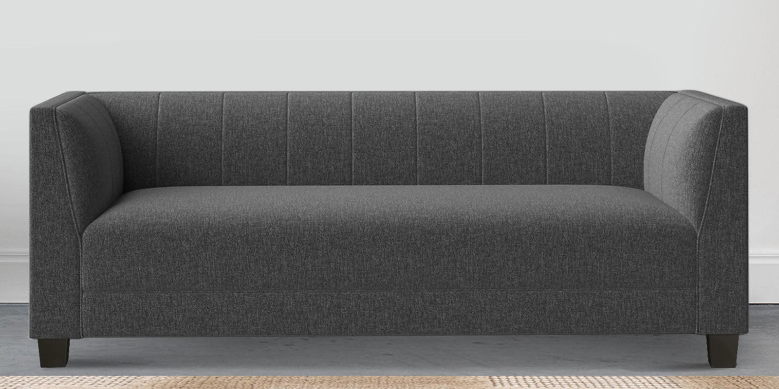 Chastin Fabric 3 Seater Sofa In Charcoal Grey Colour - Febonic Living