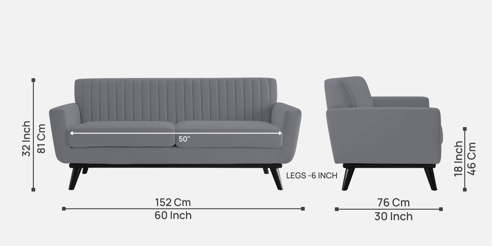 Tucker Velvet 2 Seater Sofa In Pubble Grey Colour - Febonic Living