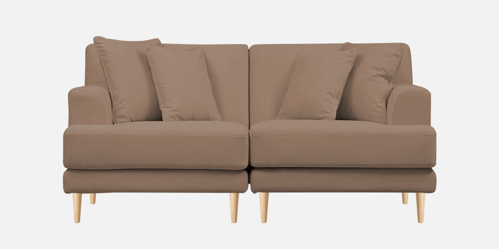 Woody Fabric 2 Seater Sofa In Wheat Beige Colour - Febonic Living