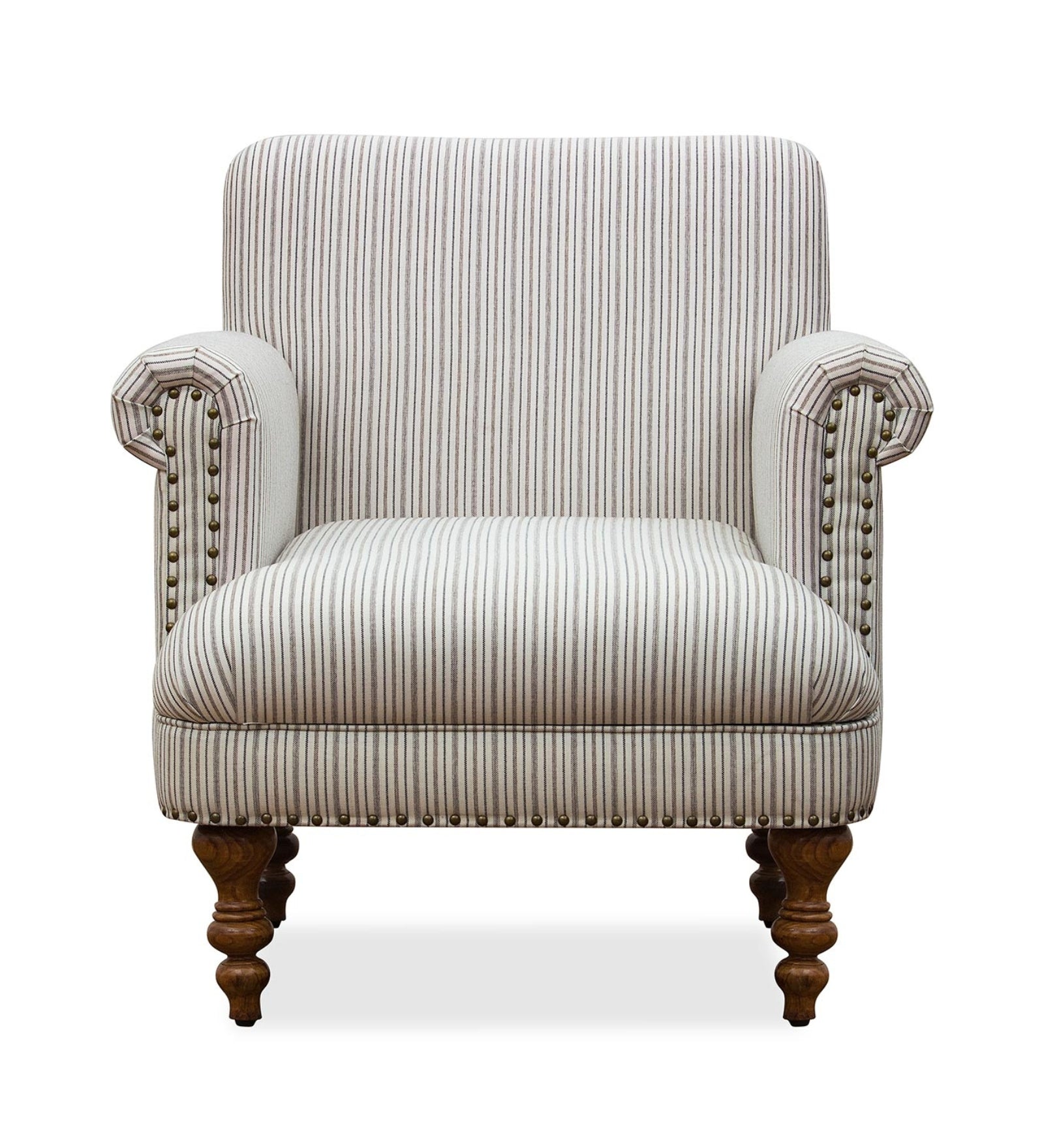 Jensen Printed Fabric Arm Chair in White Colour - Febonic Living