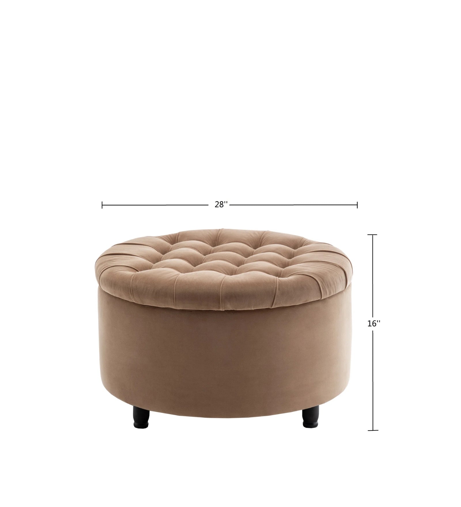 Kelly Fabric Ottoman In Cosmic Beige Colour With Storage - Febonic Living