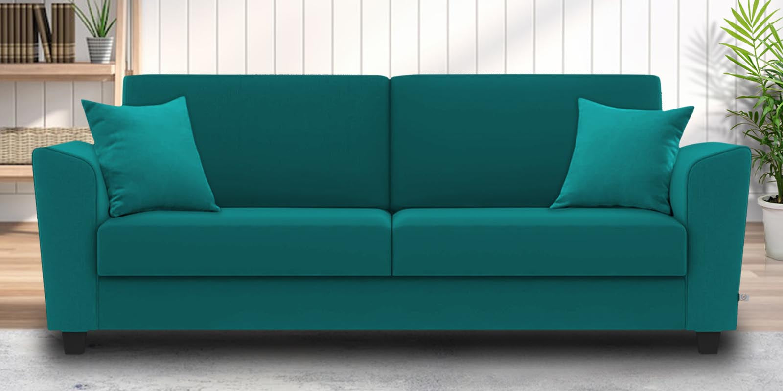Daku Fabric 3 Seater Sofa In Sea Green Colour - Febonic Living
