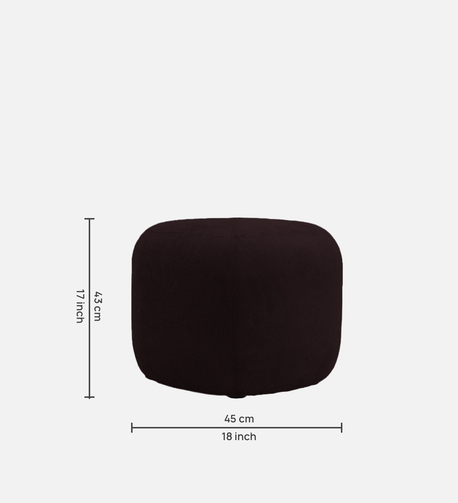 Keori Fabric Pouffe In Cara Brown Colour - Febonic Living