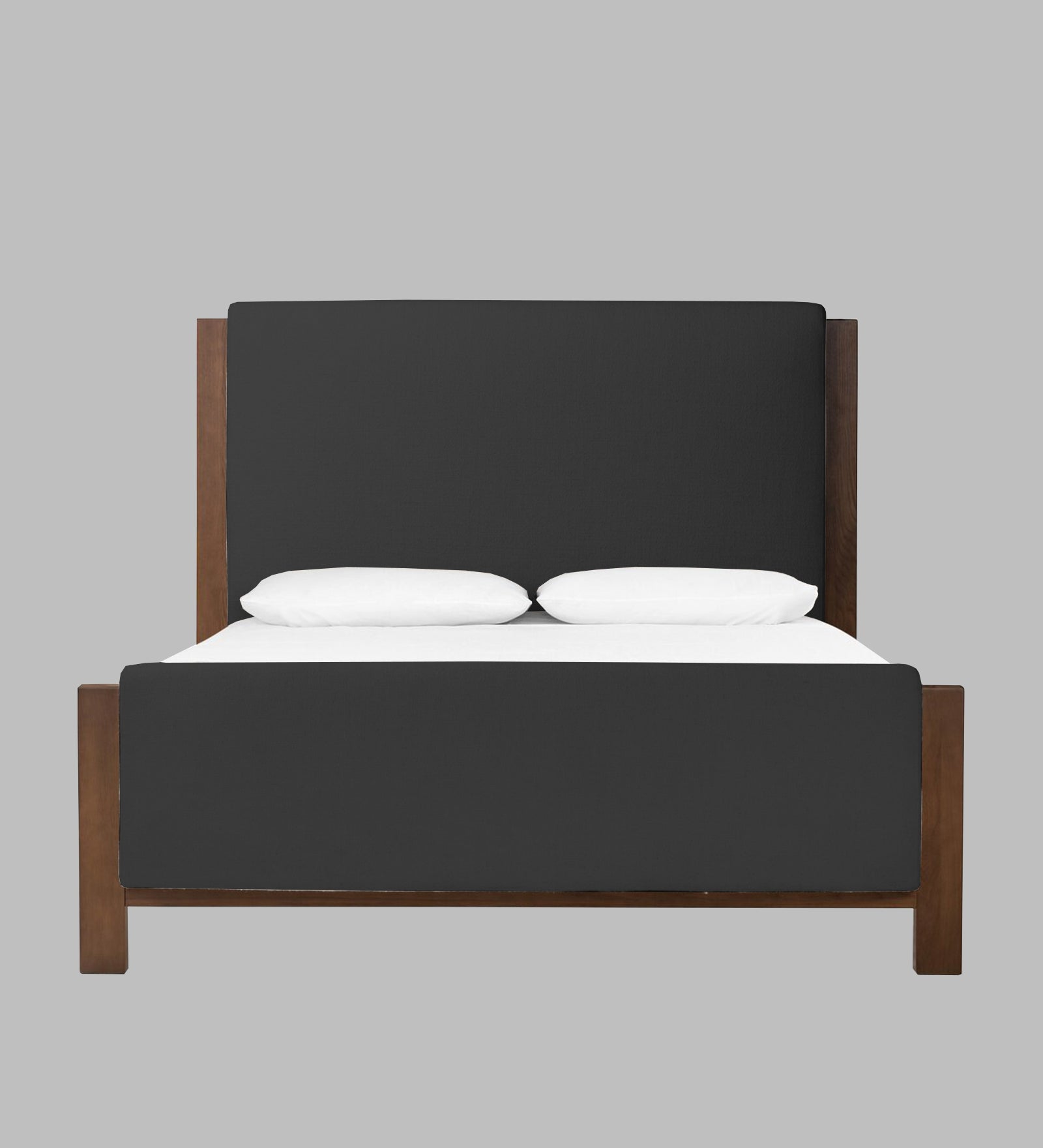 Zoro Boucle Fabric Queen Size Bed in Shadow Grey Colour - Febonic Living