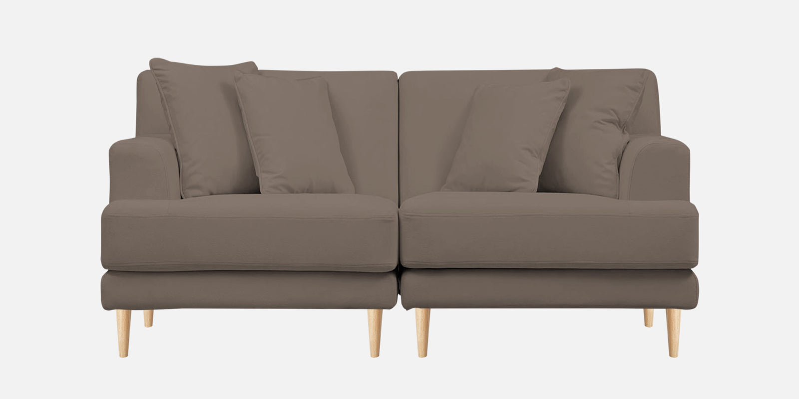 Woody Fabric 2 Seater Sofa In Rock Beige Colour - Febonic Living