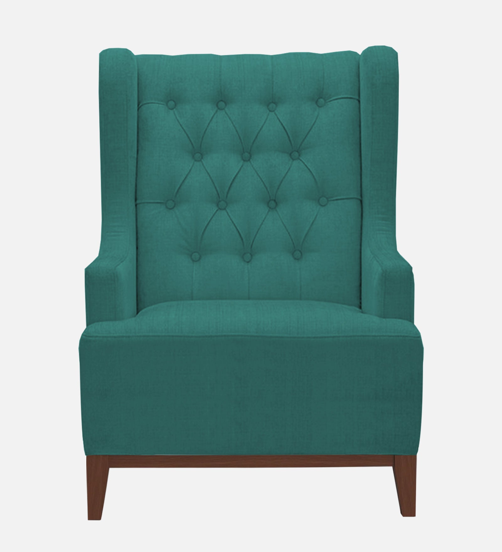 Kuchi Fabric Wing Chair In Sea Green Colour - Febonic Living