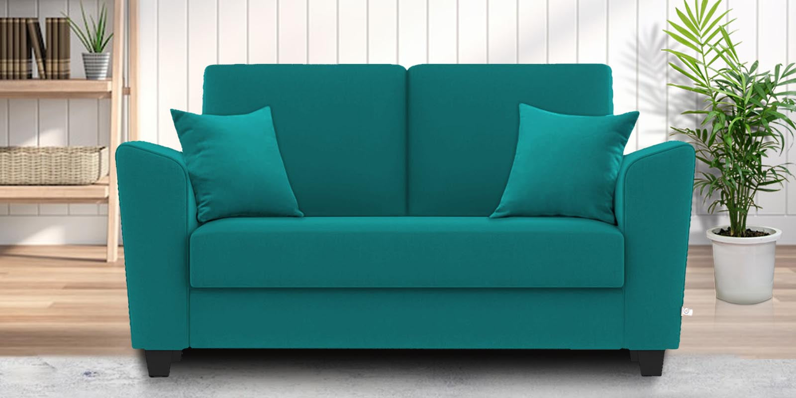Daku Fabric 2 Seater Sofa In Sea green Colour - Febonic Living