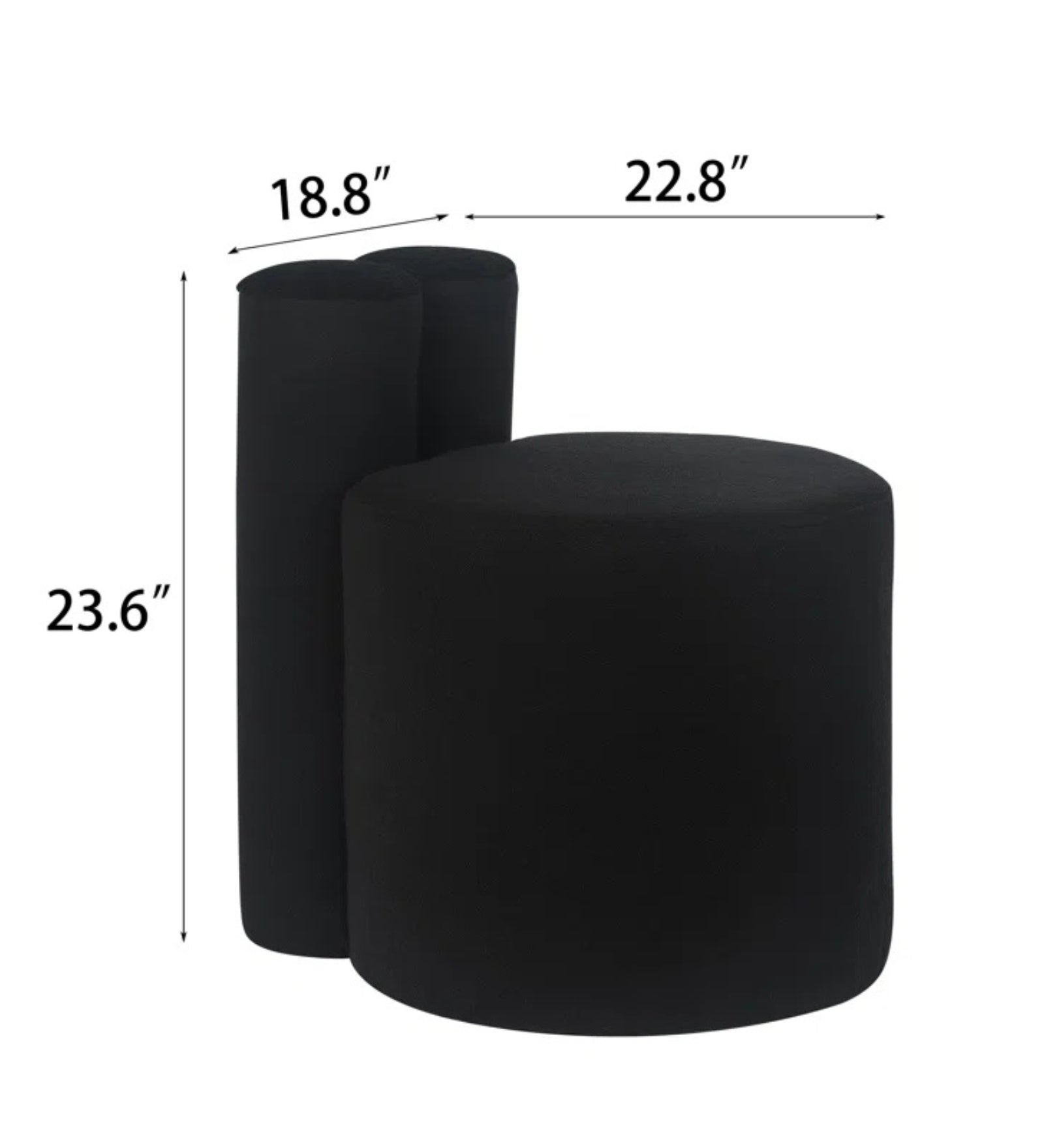 Rossy Boucle Fabric Pouffe In Smokey Grey Colour - Febonic Living