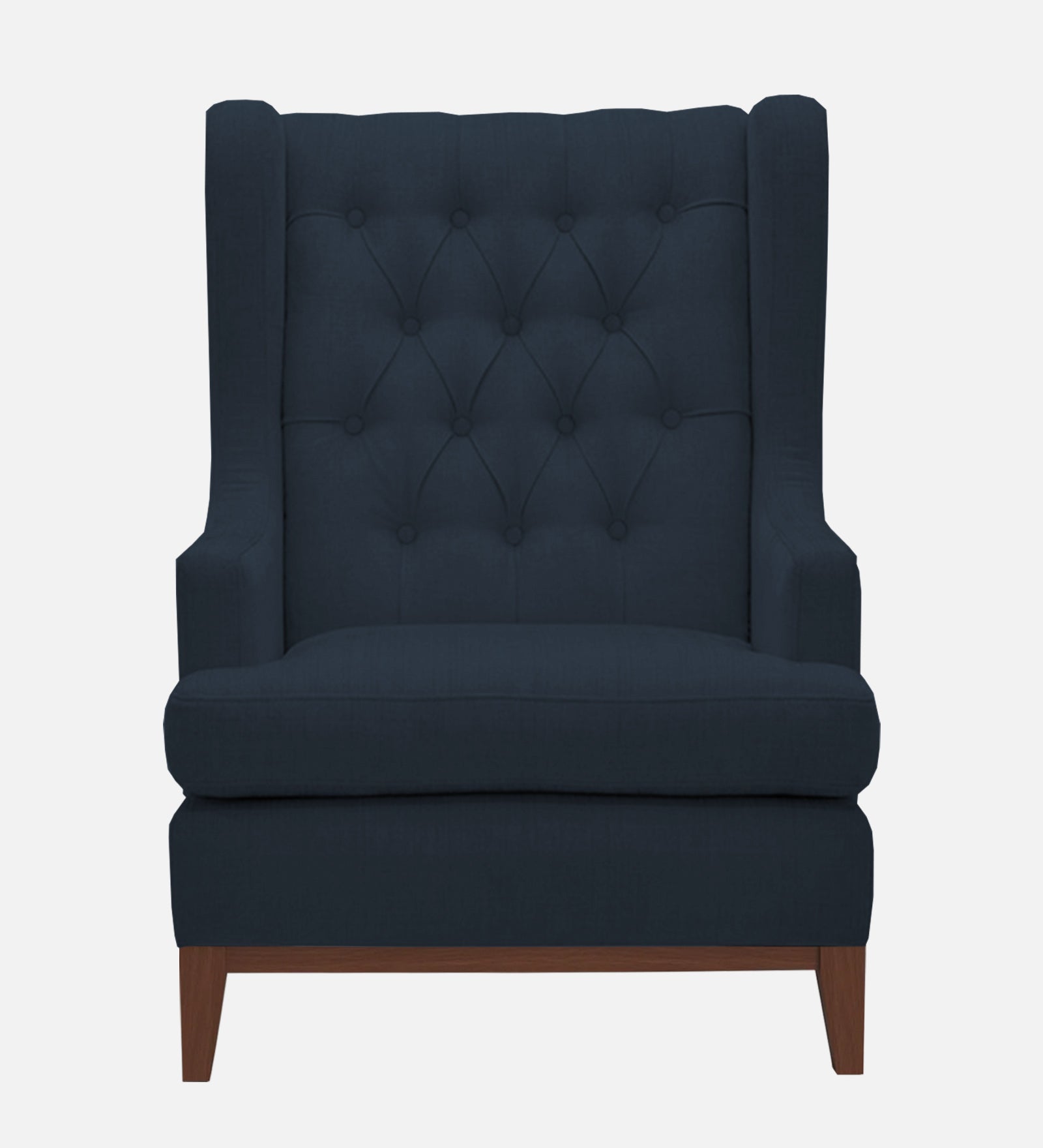 Panas Fabric Wing Chair In Denim Blue Colour - Febonic Living