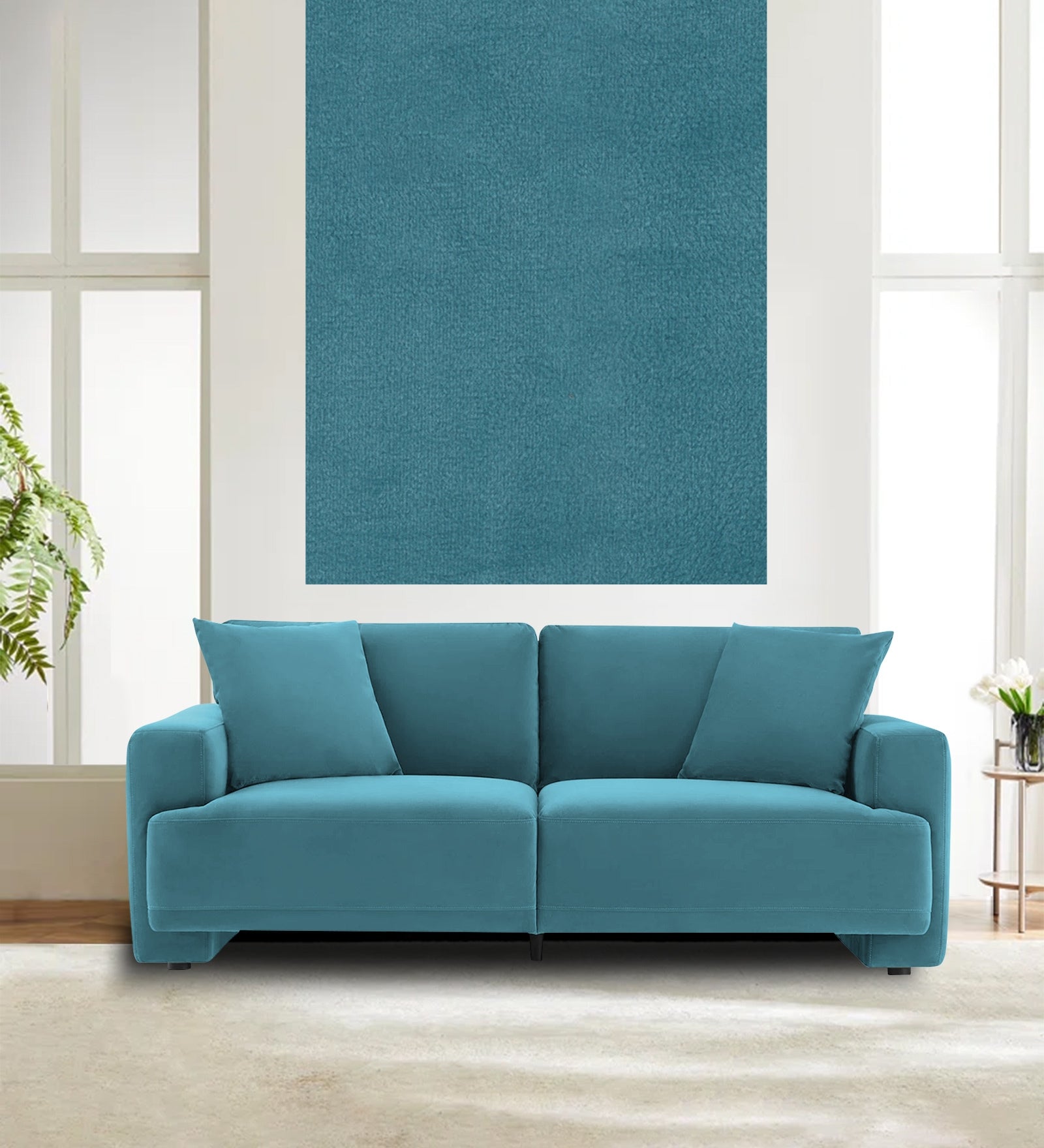 Velvet Mido Fabric Aqua Blue 139 Code - Febonic Living