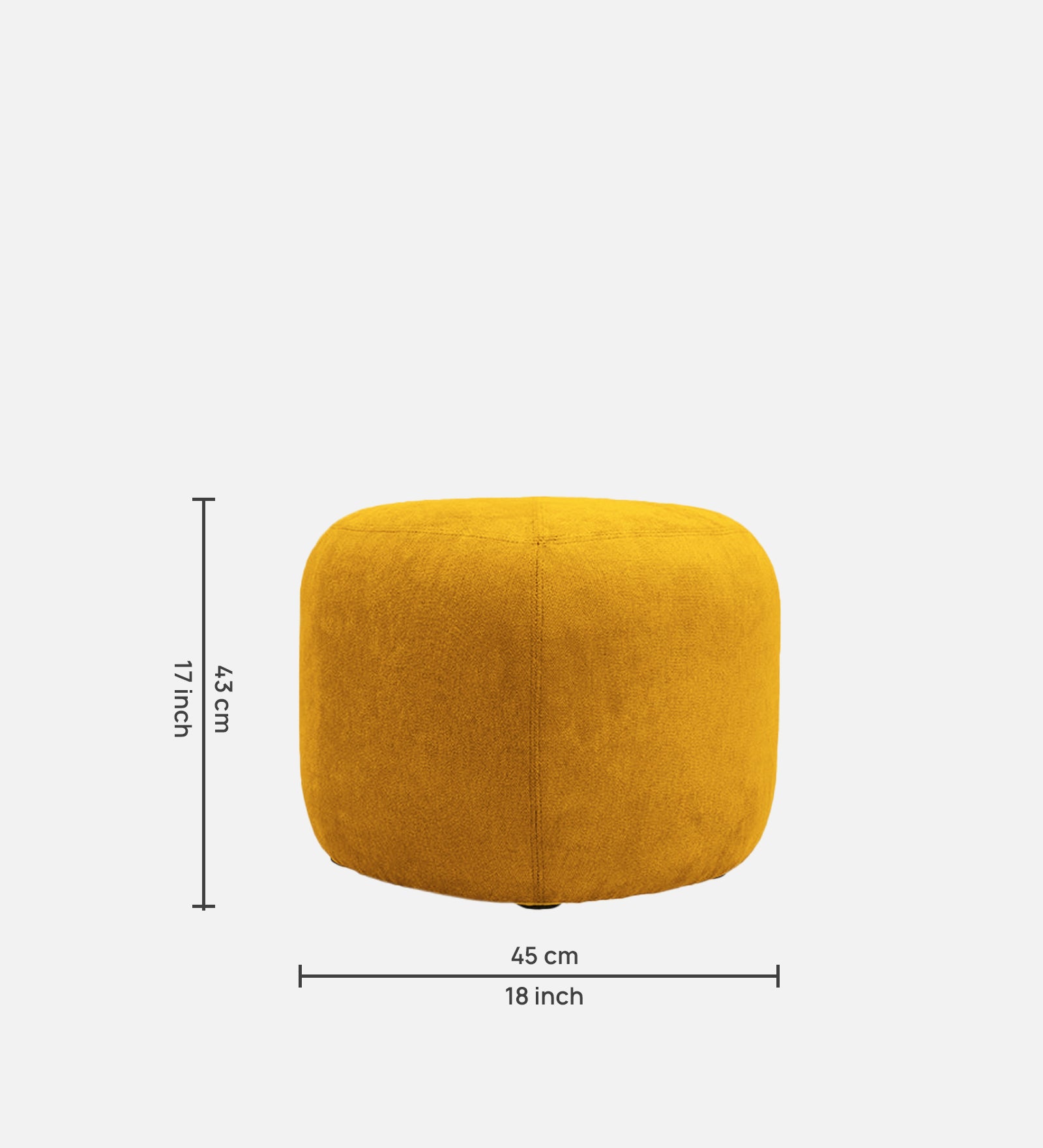 Keori Fabric Pouffe In Bold Yellow Colour - Febonic Living